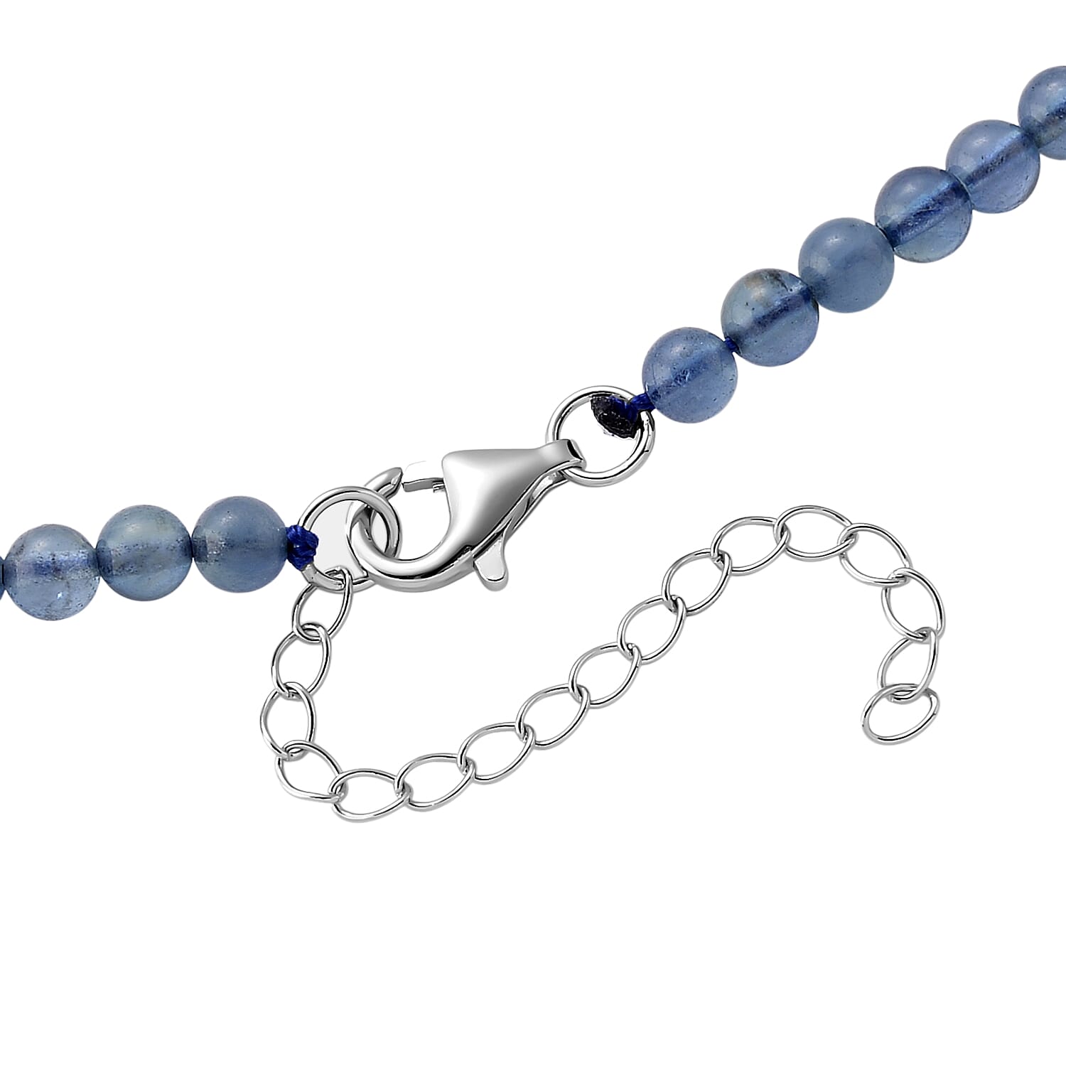 -One Time Deal- Santamaria Aquamarine Necklace (Size - 20-2 Ext)  in Rhodium Overlay Sterling Silver 60.00 Ct.