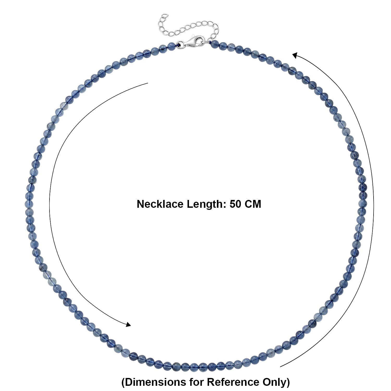 -One Time Deal- Santamaria Aquamarine Necklace (Size - 20-2 Ext)  in Rhodium Overlay Sterling Silver 60.00 Ct.