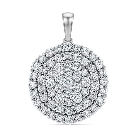 Hollywood Boulevard Collection - Luxuriant Lab Grown Diamond (Si-G-H) Fancy Pendant in Platinum Overlay Sterling Silver 3.000  Ct.