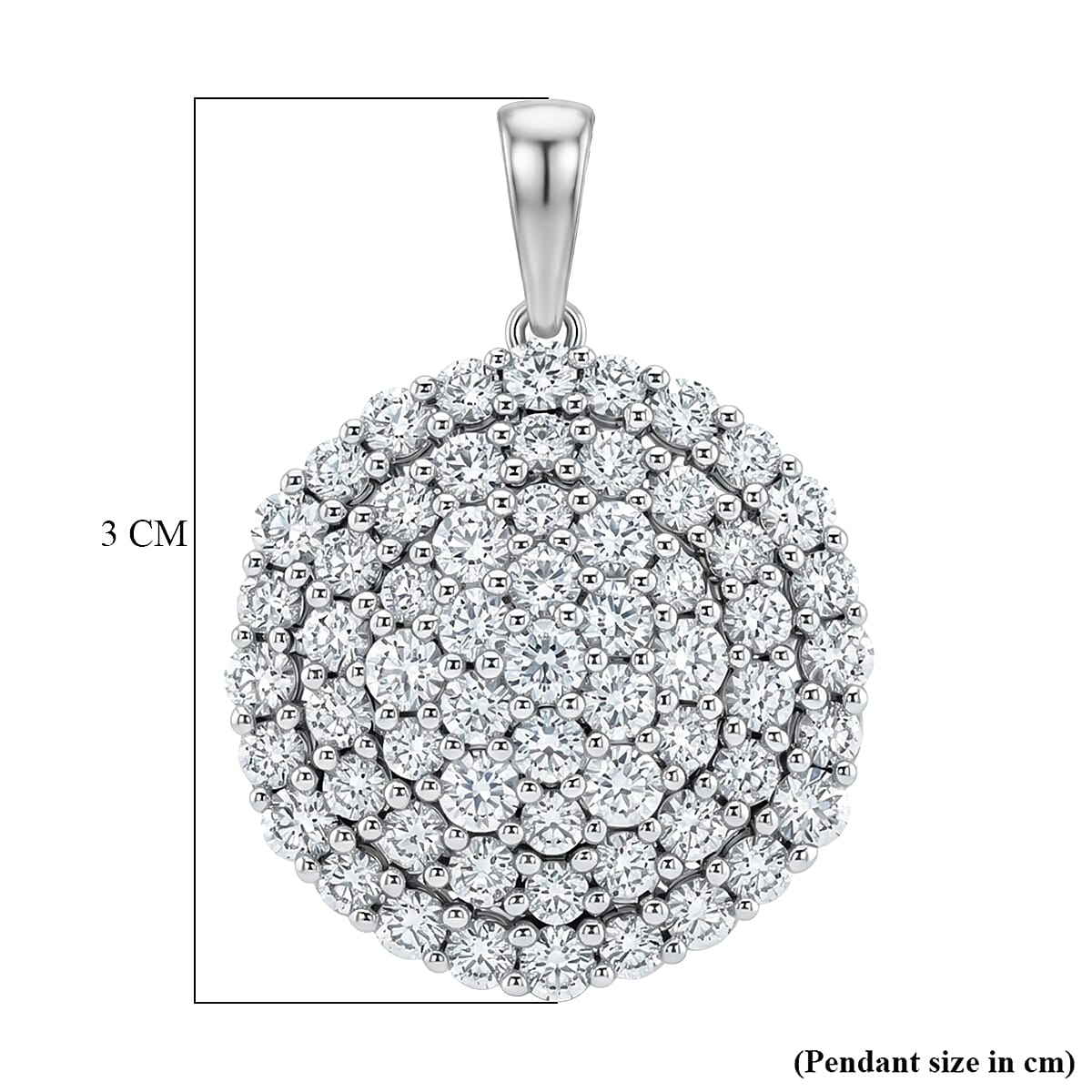 Hollywood Boulevard Collection - Luxuriant Lab Grown Diamond (Si-G-H) Fancy Pendant in Platinum Overlay Sterling Silver 3.000  Ct.