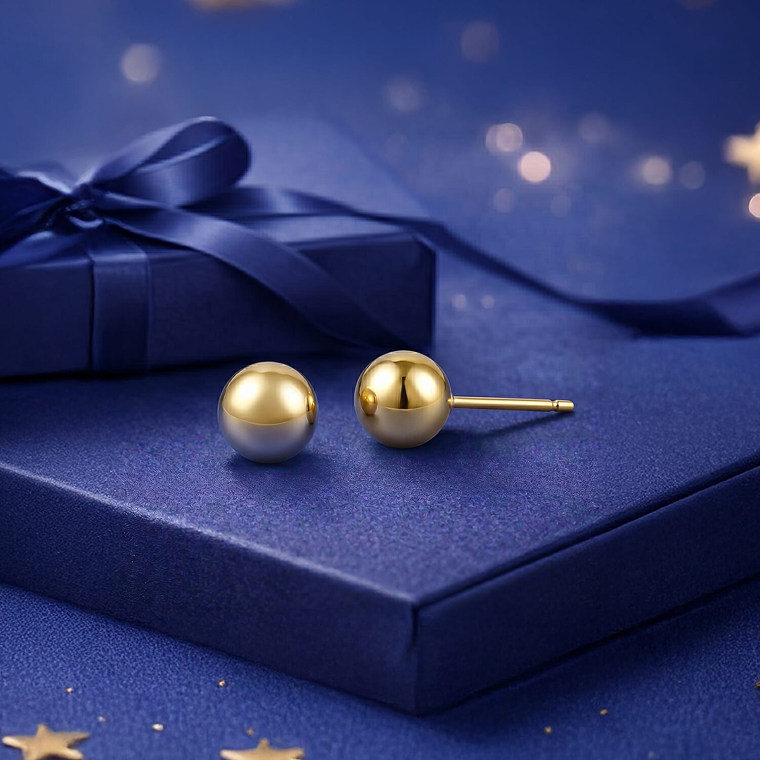 9K Yellow Gold Ball Stud Earrings