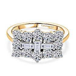 Luxuriant Lab Grown Diamond Boat Ring in Sterling Silver