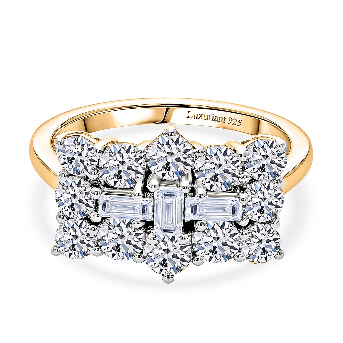 Luxuriant - Lab Grown Diamond (SI-G-H) Boat Ring in 18K Vermeil Yellow Gold Plated Sterling Silver 2.00 Ct