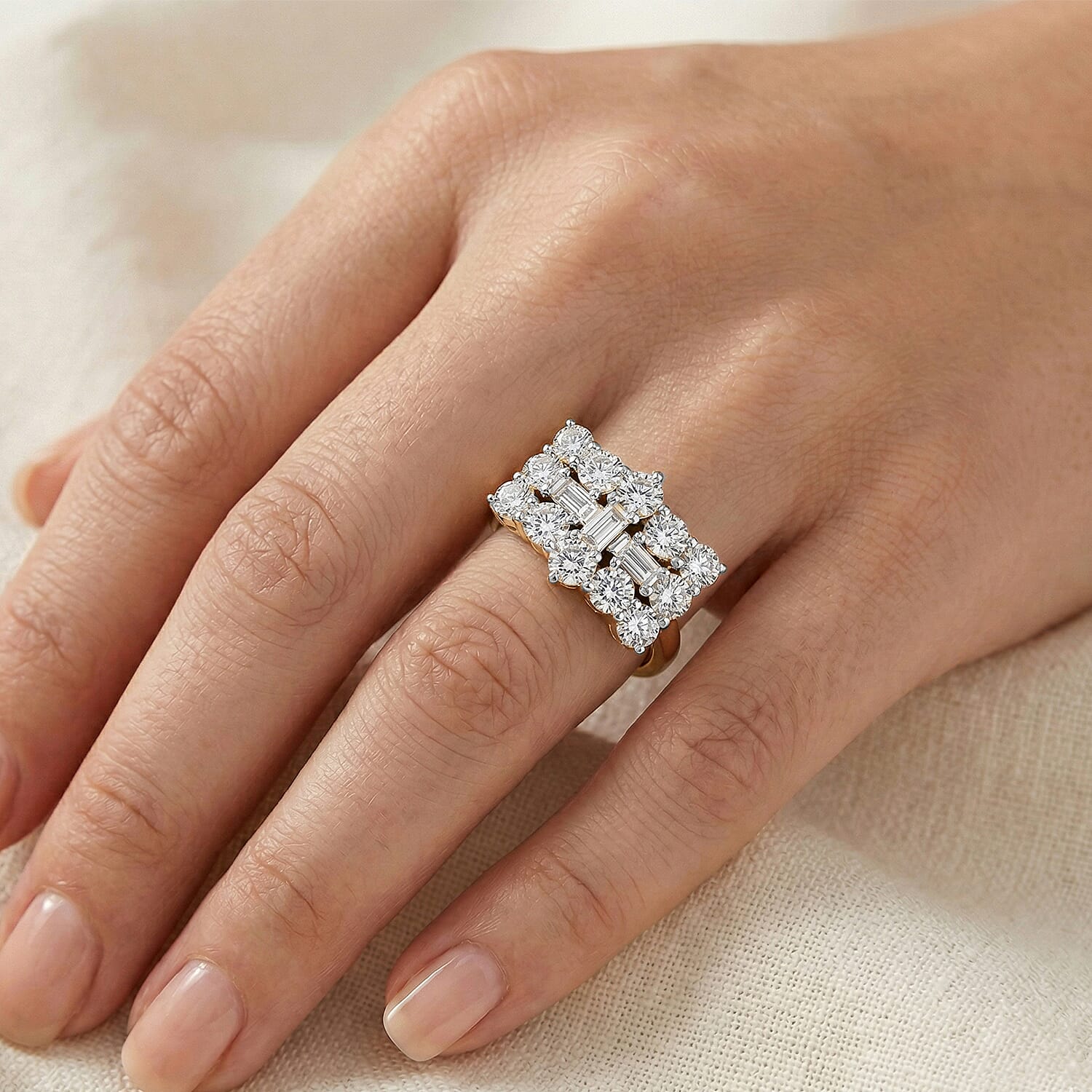 Luxuriant - Lab Grown Diamond (SI-G-H) Boat Ring in 18K Vermeil Yellow Gold Plated Sterling Silver 2.00 Ct