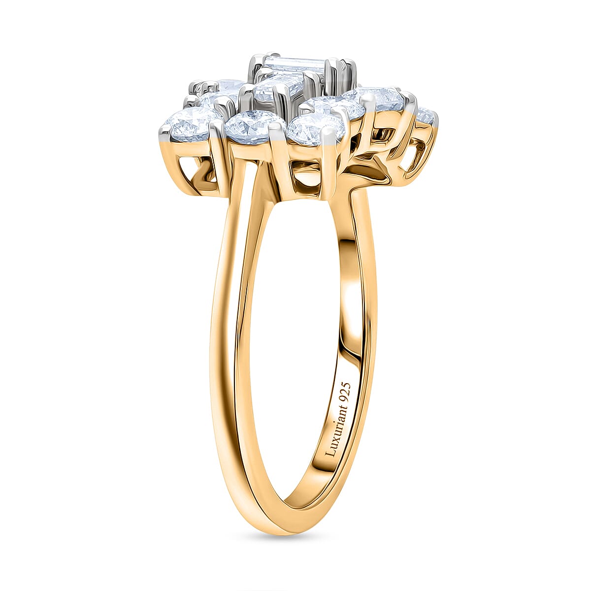 Luxuriant - Lab Grown Diamond (SI-G-H) Boat Ring in 18K Vermeil Yellow Gold Plated Sterling Silver 2.00 Ct