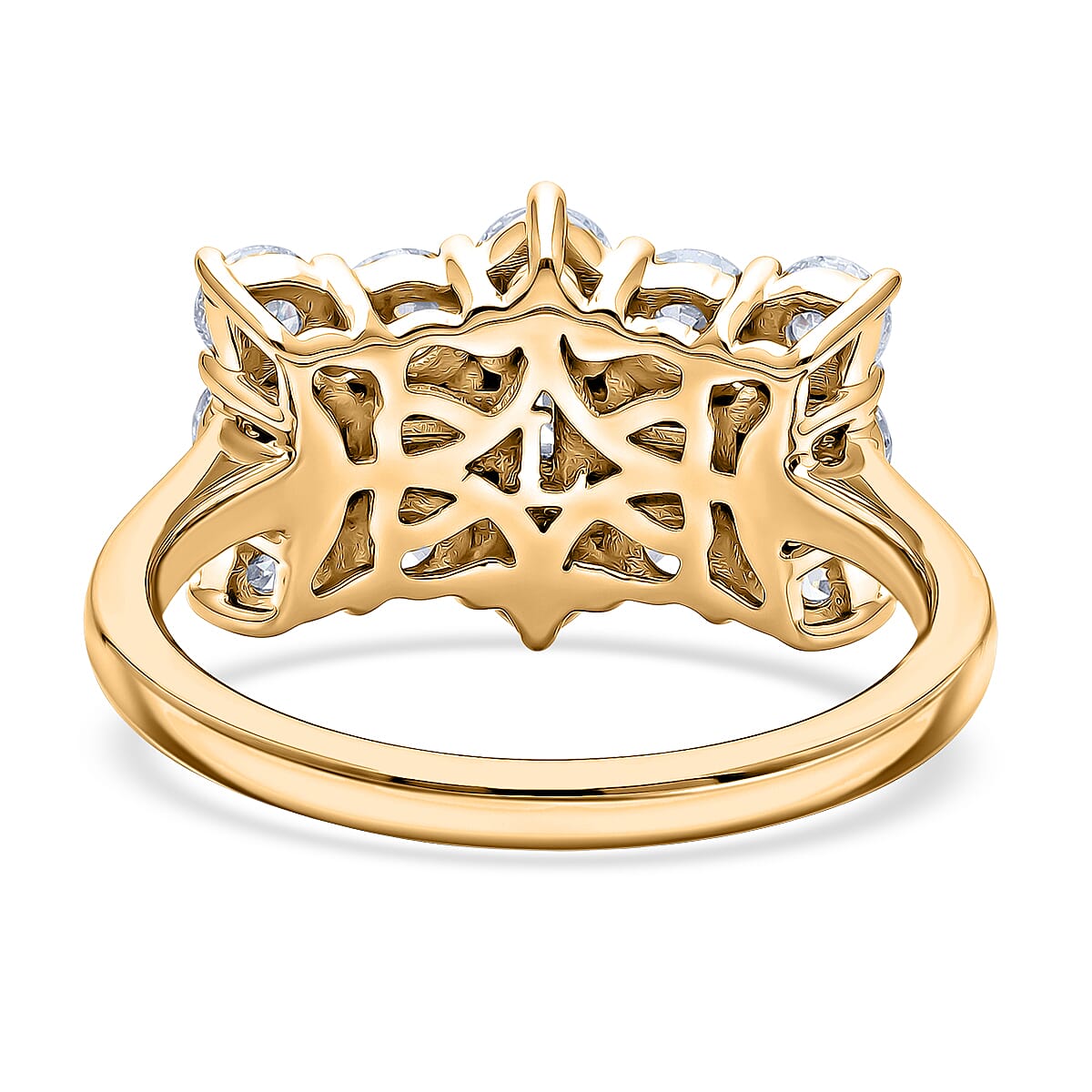 Luxuriant - Lab Grown Diamond (SI-G-H) Boat Ring in 18K Vermeil Yellow Gold Plated Sterling Silver 2.00 Ct