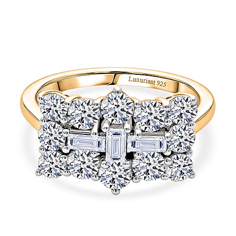 Luxuriant - Lab Grown Diamond (SI-G-H) Boat Ring in 18K Vermeil Yellow Gold Plated Sterling Silver 2.00 Ct