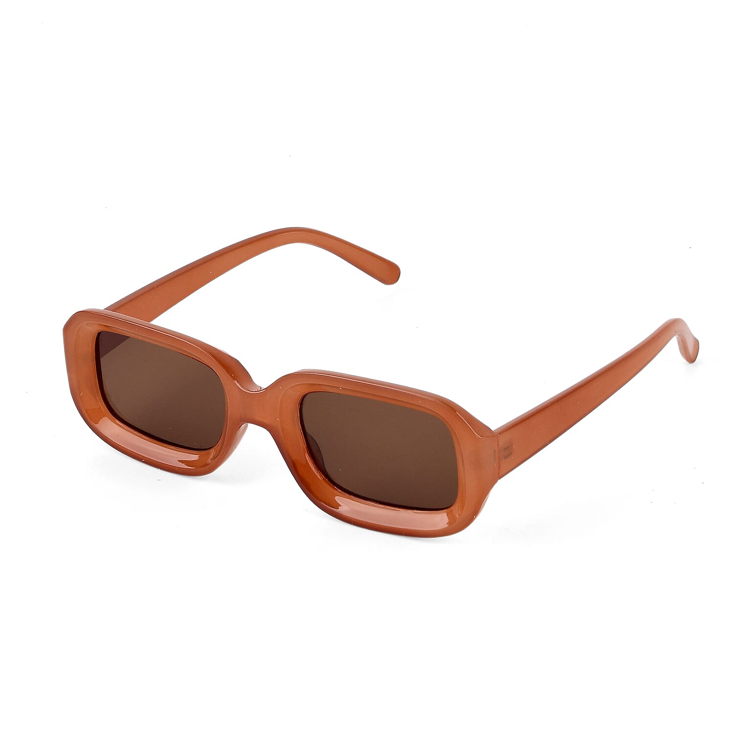 Retro Thick-Frame UV400 Protective Orange Rectangle Sunglasses