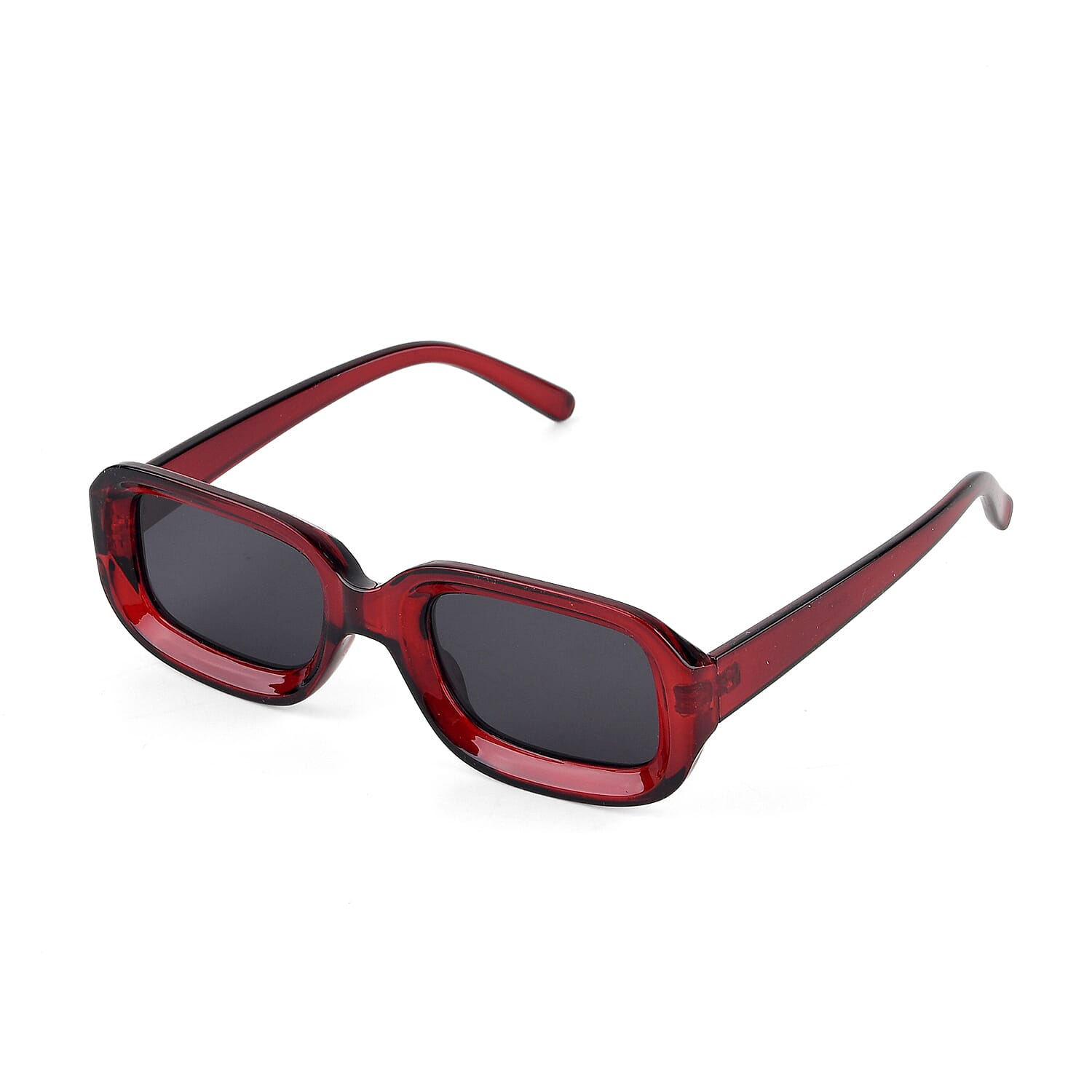 Retro Thick-Frame UV400 Protective Red Rectangle Sunglasses