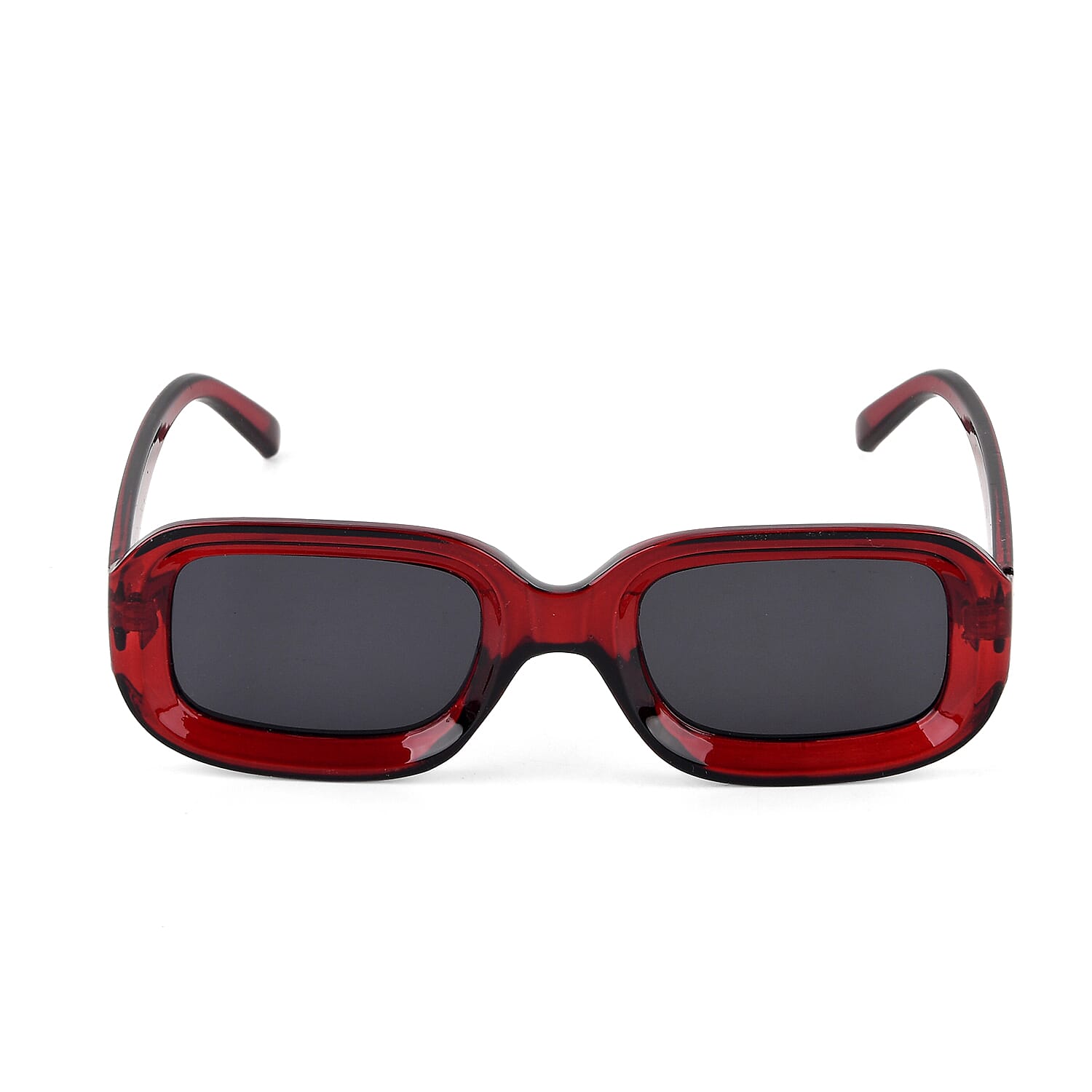 Retro Thick-Frame UV400 Protective Red Rectangle Sunglasses