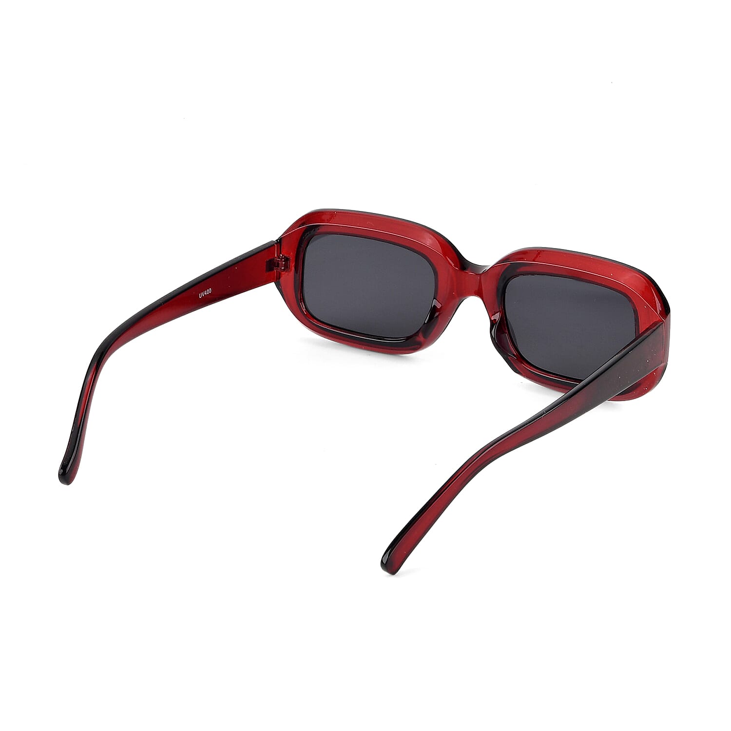 Retro Thick-Frame UV400 Protective Red Rectangle Sunglasses