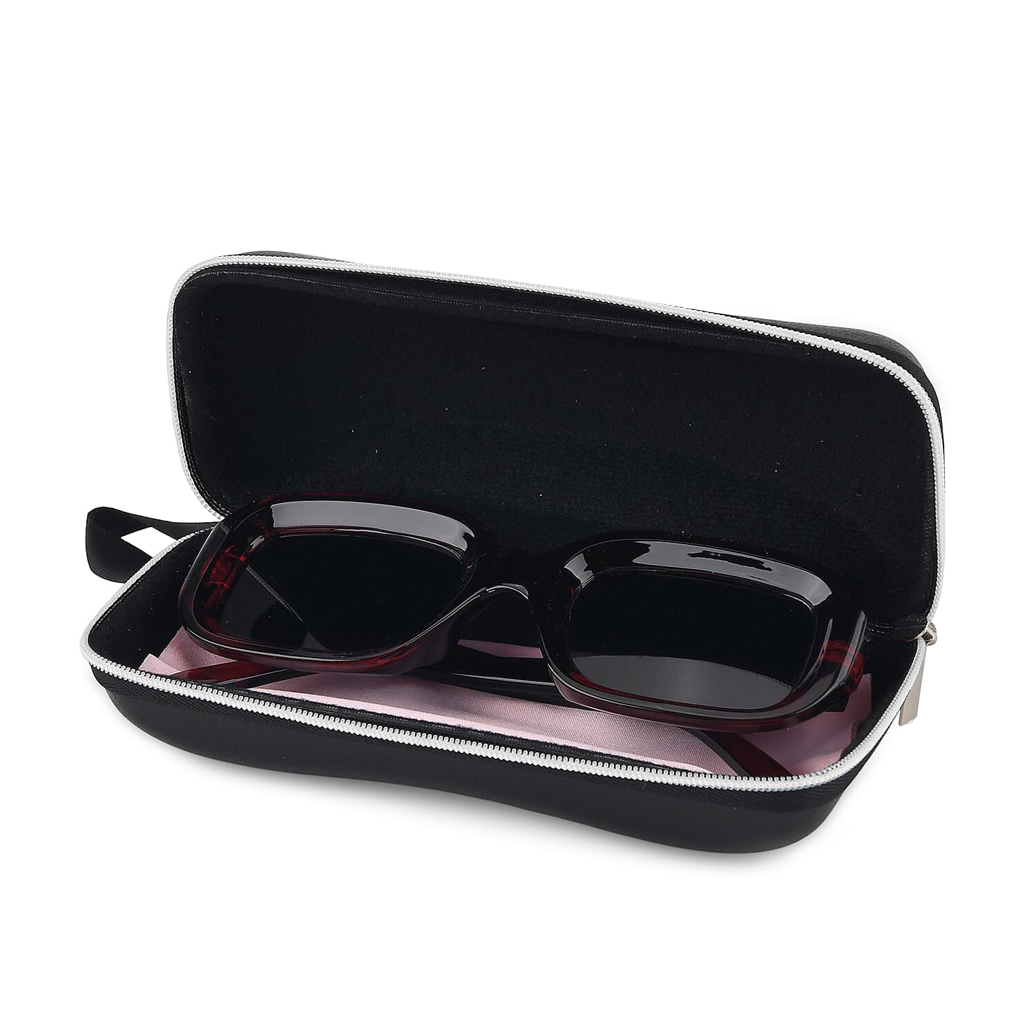 Retro Thick-Frame UV400 Protective Red Rectangle Sunglasses