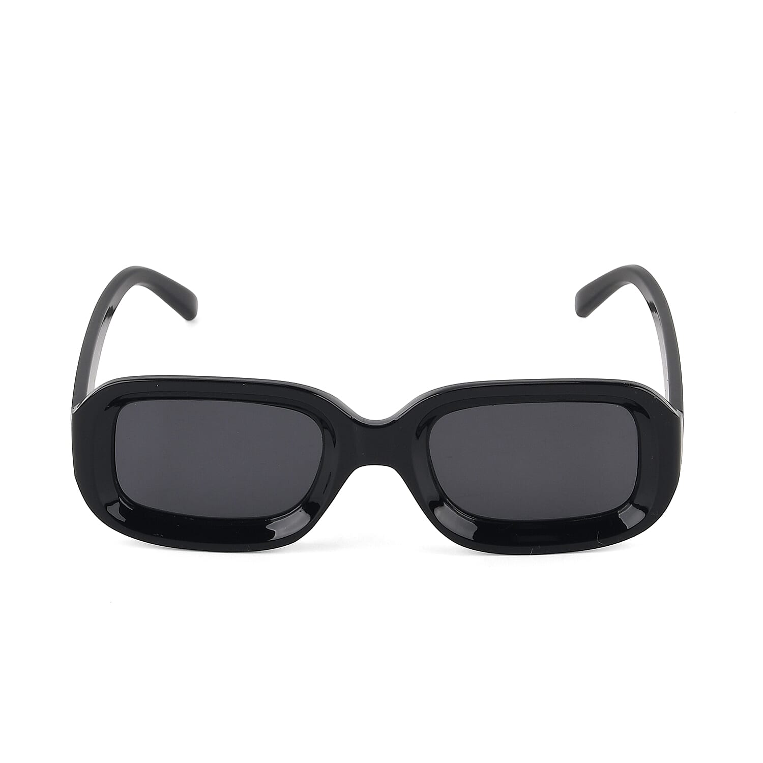 Retro Thick-Frame UV400 Protective Black Rectangle Sunglasses