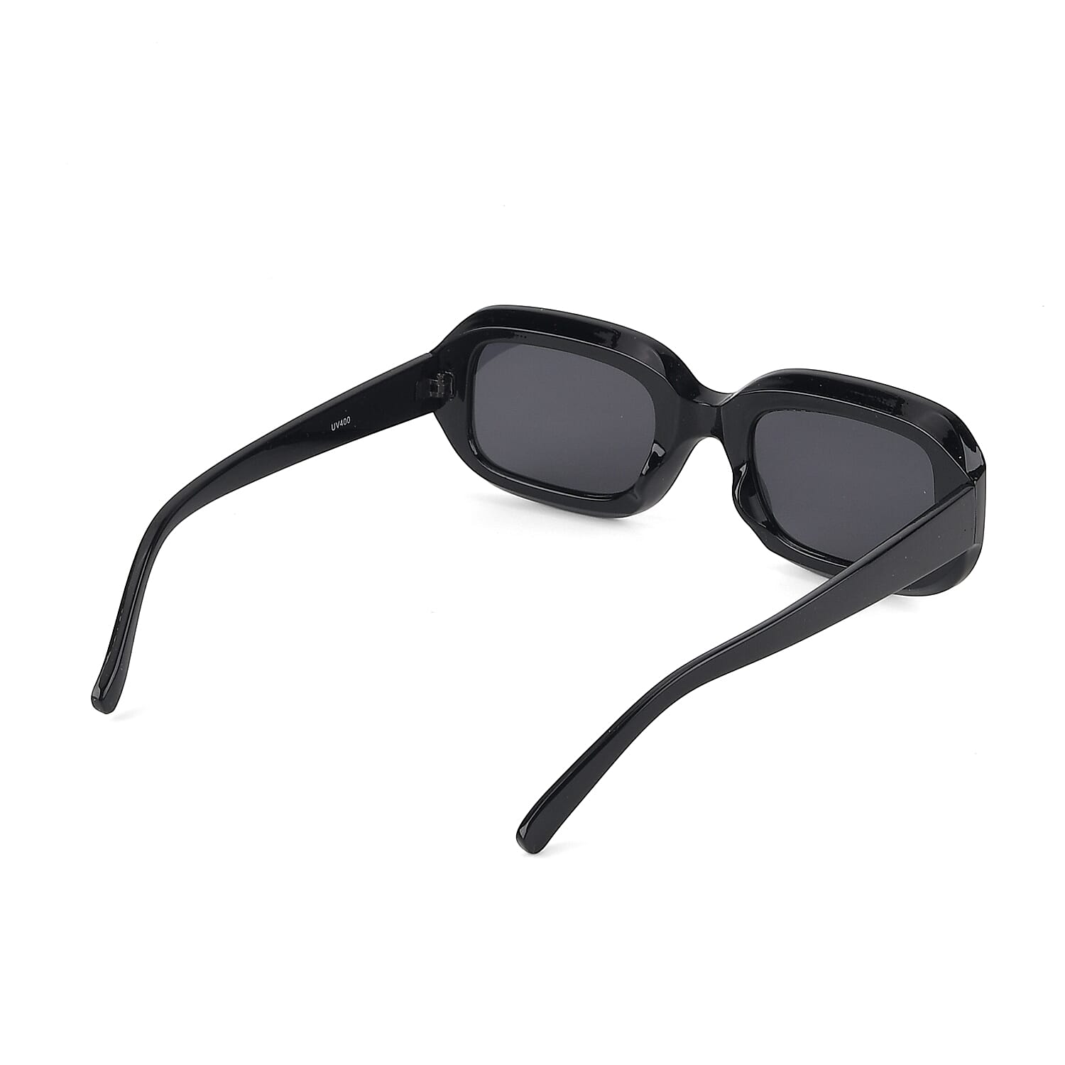 Retro Thick-Frame UV400 Protective Black Rectangle Sunglasses