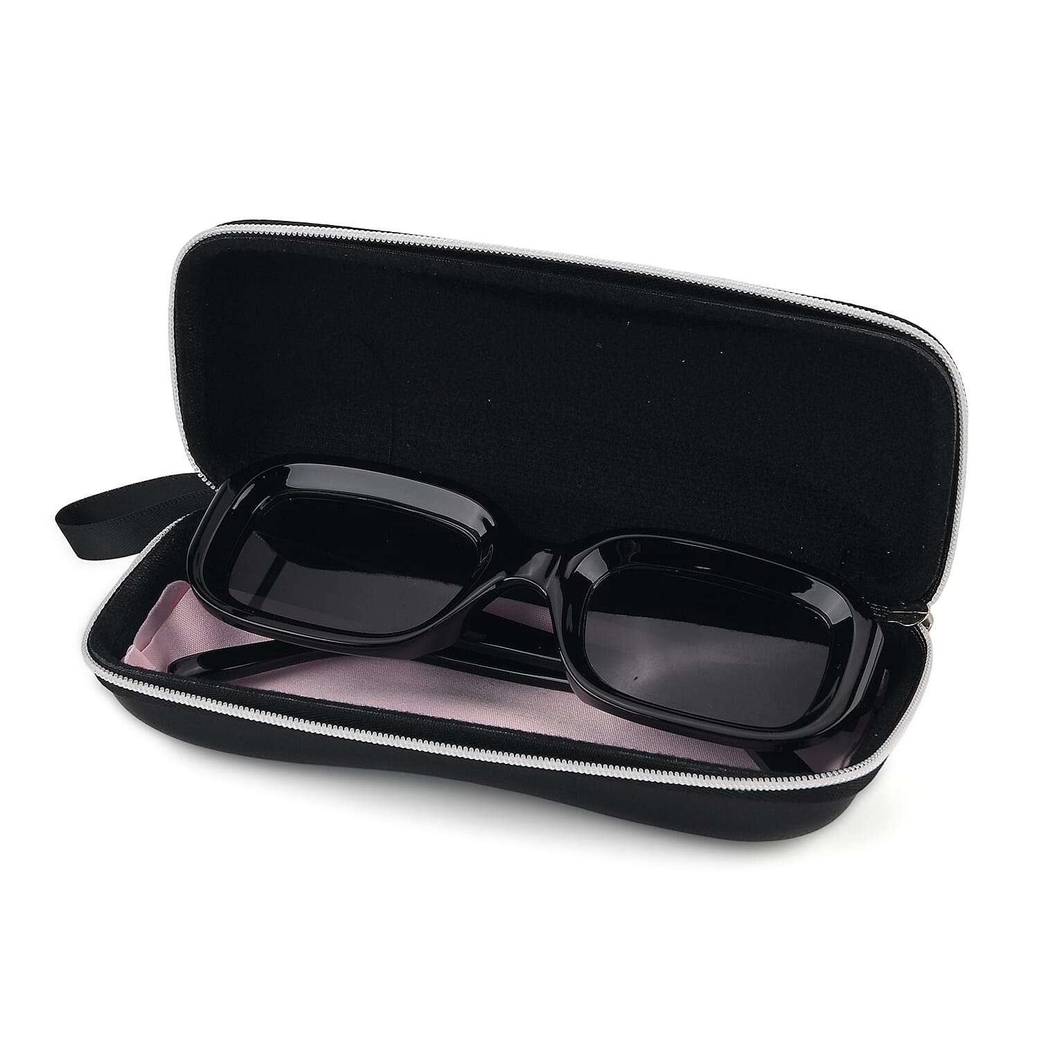 Retro Thick-Frame UV400 Protective Black Rectangle Sunglasses
