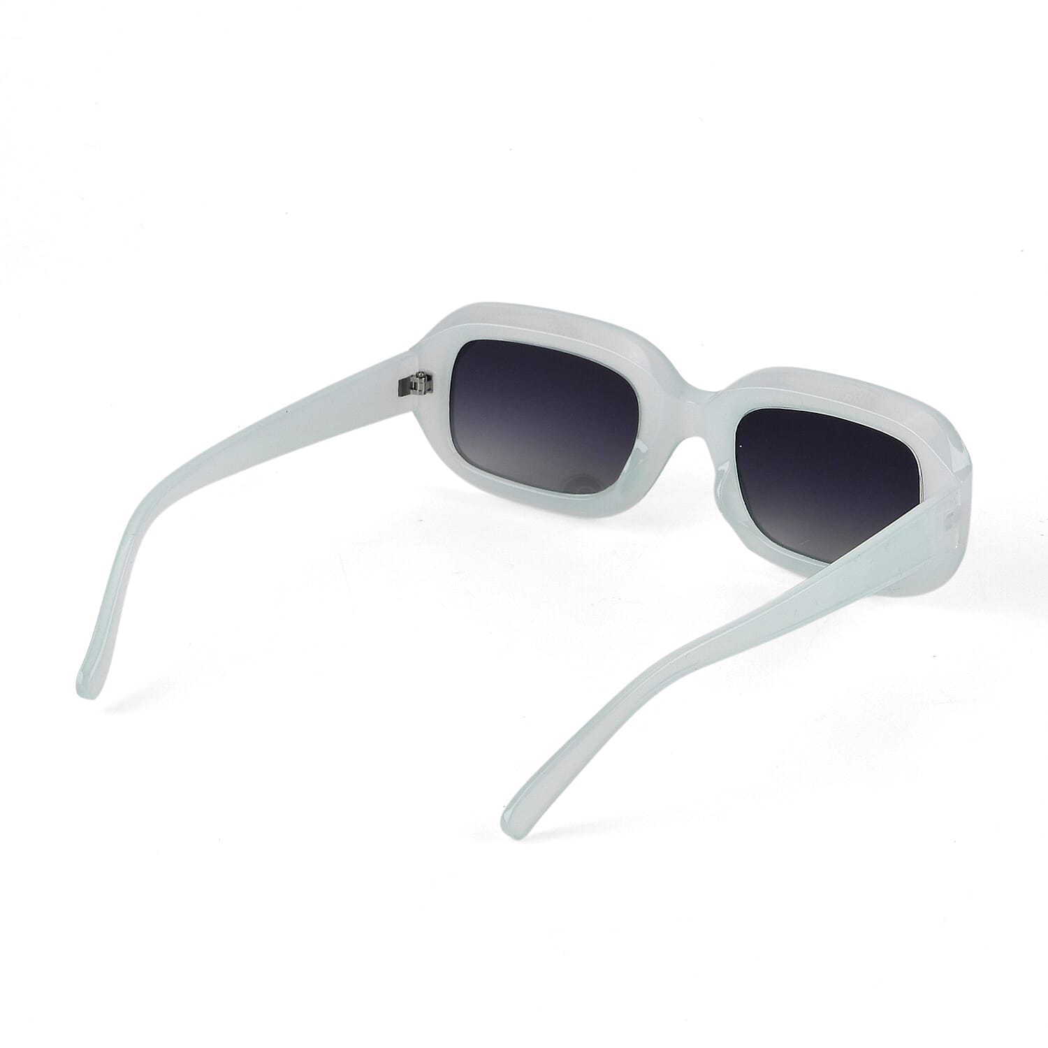 Retro Thick-Frame UV400 Protective Light Cyan Rectangle Sunglasses
