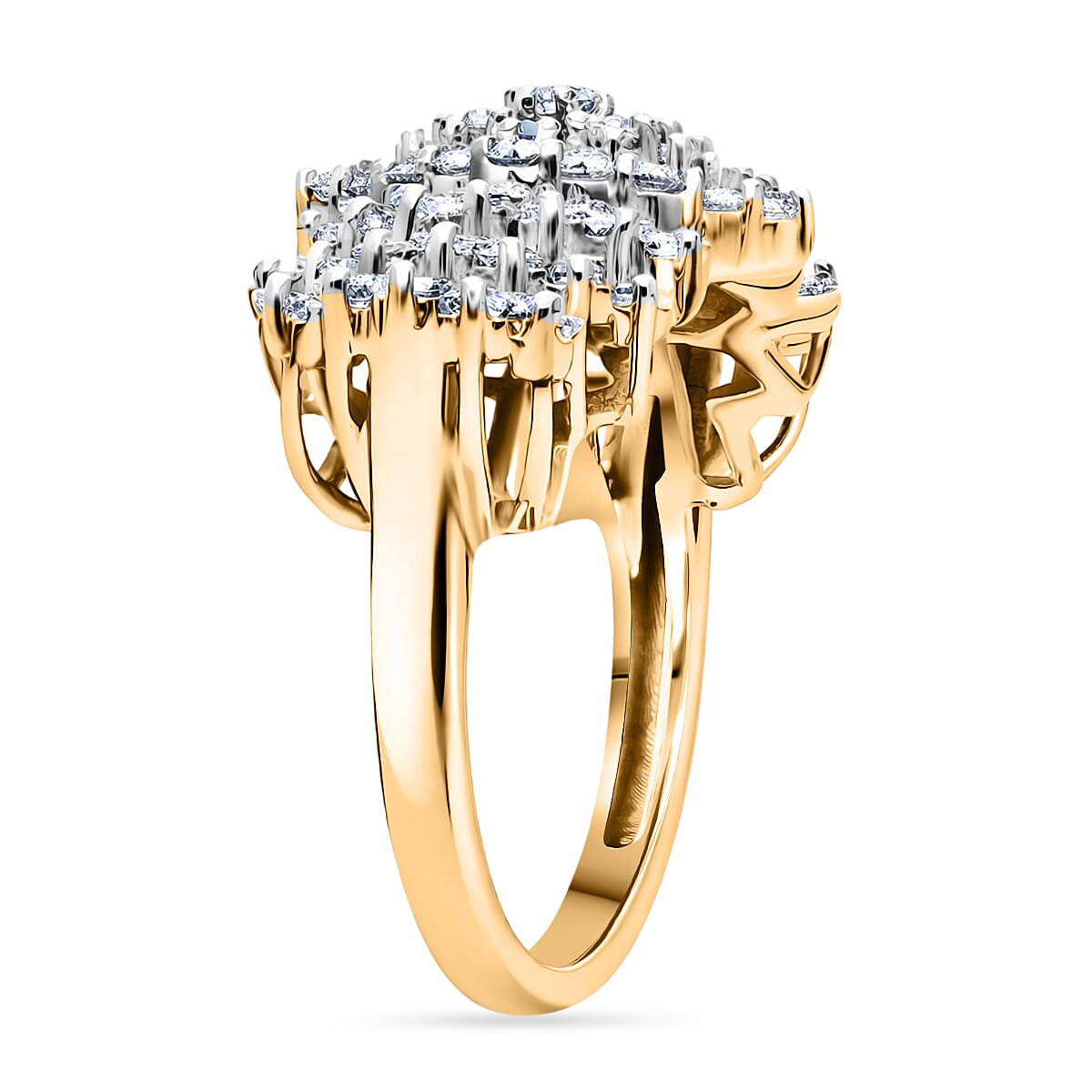 Luxuriant Diamond Lab Grown Diamond (VS-E-F) Boat Ring in Sterling Silver