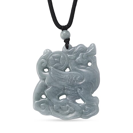 Natural Olmec Jade Adjustable Mythical Creature Necklace (Size - 28) 83.00 Ct.