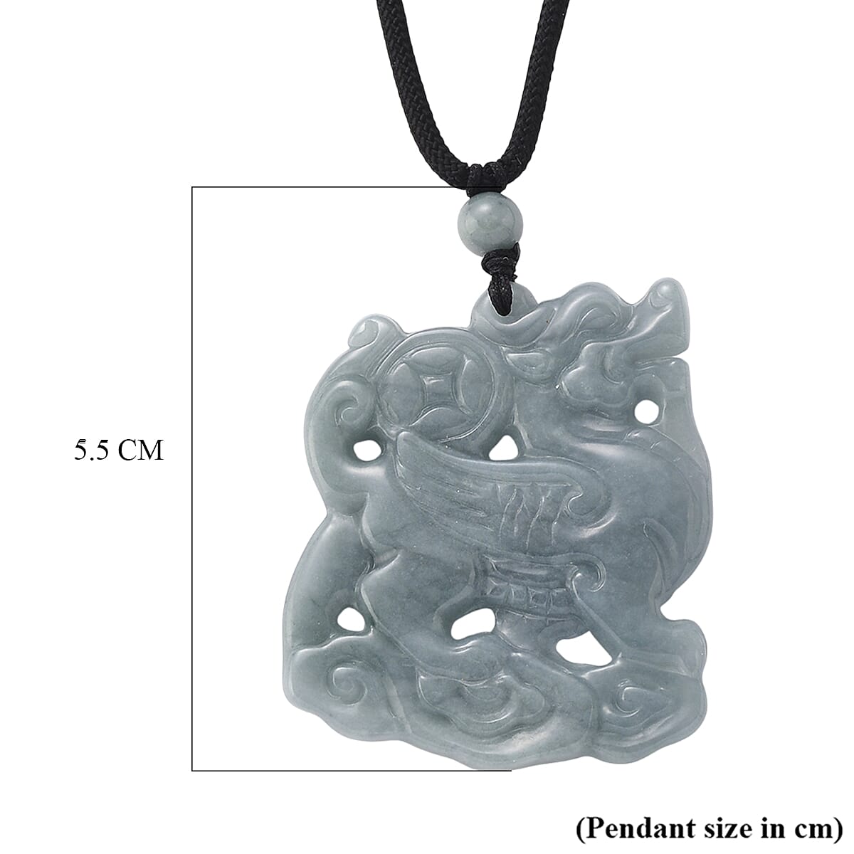 Natural Olmec Jade Adjustable Mythical Creature Necklace (Size - 28) 83.00 Ct.