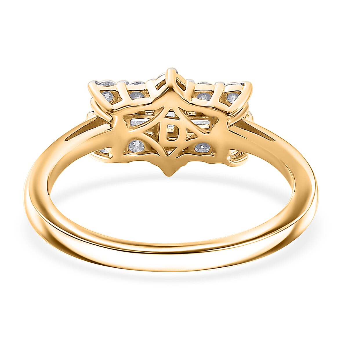 Royal Bali Collection - D'Joy Moissanite Ring in 18K Vermeil Yellow Gold Plated Sterling Silver