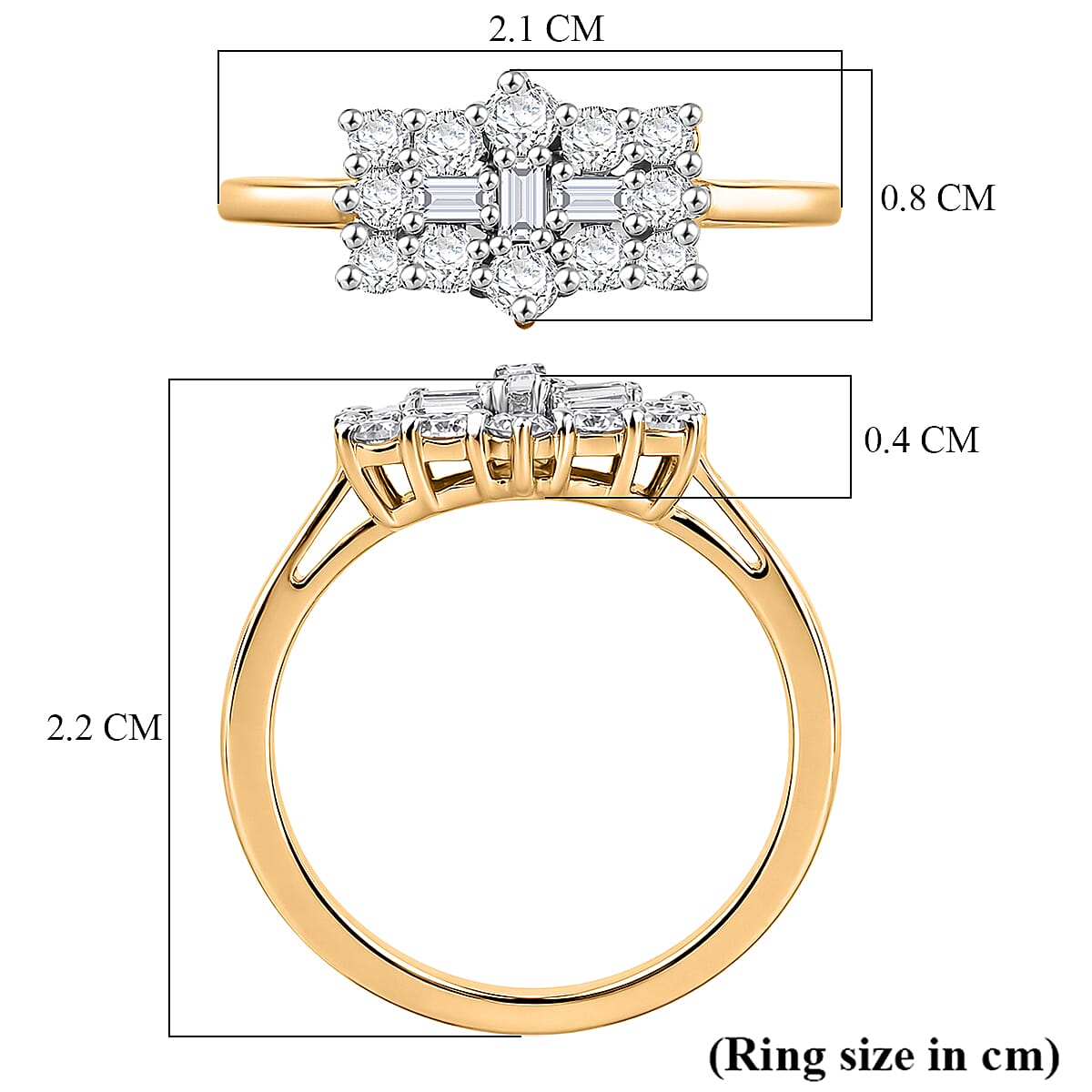 Royal Bali Collection - D'Joy Moissanite Ring in 18K Vermeil Yellow Gold Plated Sterling Silver