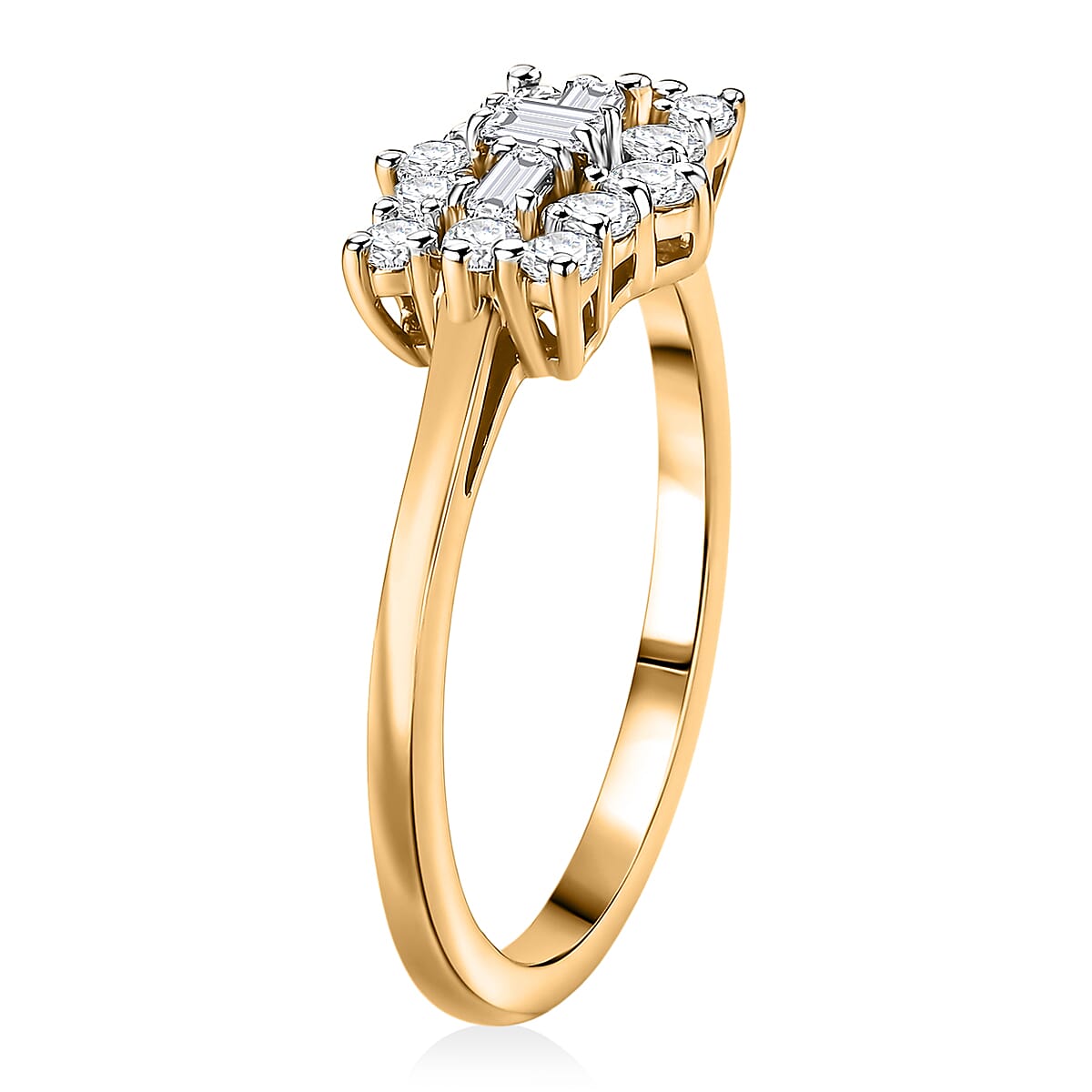 Royal Bali Collection - D'Joy Moissanite Ring in 18K Vermeil Yellow Gold Plated Sterling Silver