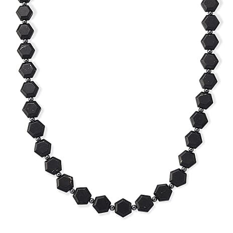 Shungite & Hematite Beads Necklace (Size - 20) with Magnetic Clasp 280.00 Ct.