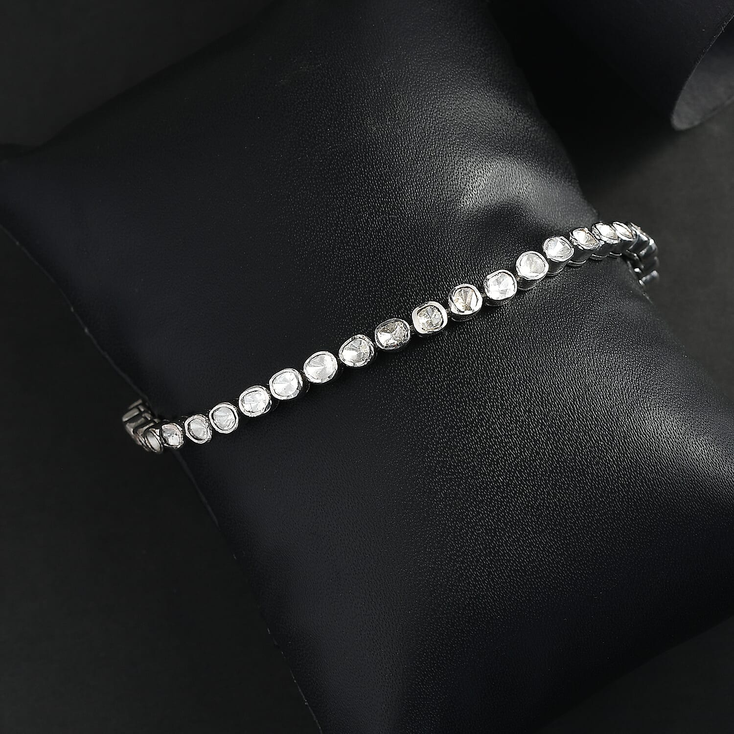 Luxuriant - Lab Grown Diamond Tennis Bracelet (Size - 7) with GB Lock Box in Rhodium Overlay Sterling Silver 2.00 Ct, Silver Wt. 10.53 Gms