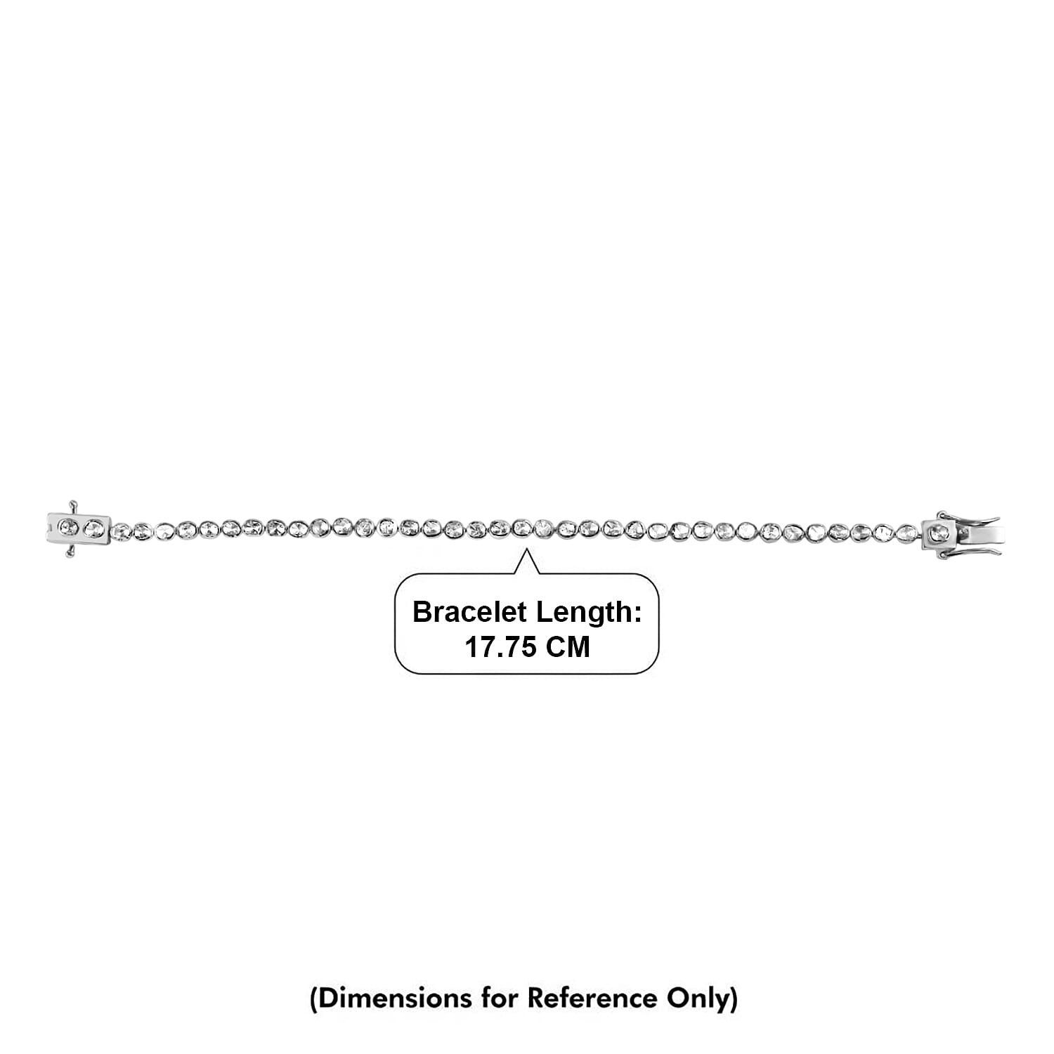 Luxuriant - Lab Grown Diamond Tennis Bracelet (Size - 7) with GB Lock Box in Rhodium Overlay Sterling Silver 2.00 Ct, Silver Wt. 10.53 Gms