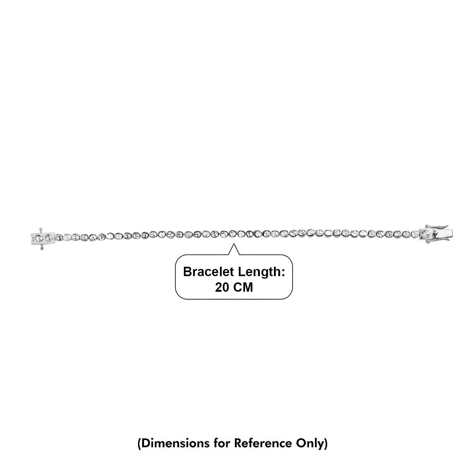 Luxuriant - Lab Grown Diamond Tennis Bracelet (Size - 8) with GB Lock Box in Rhodium Overlay Sterling Silver 2.00 Ct, Silver Wt. 11.81 Gms