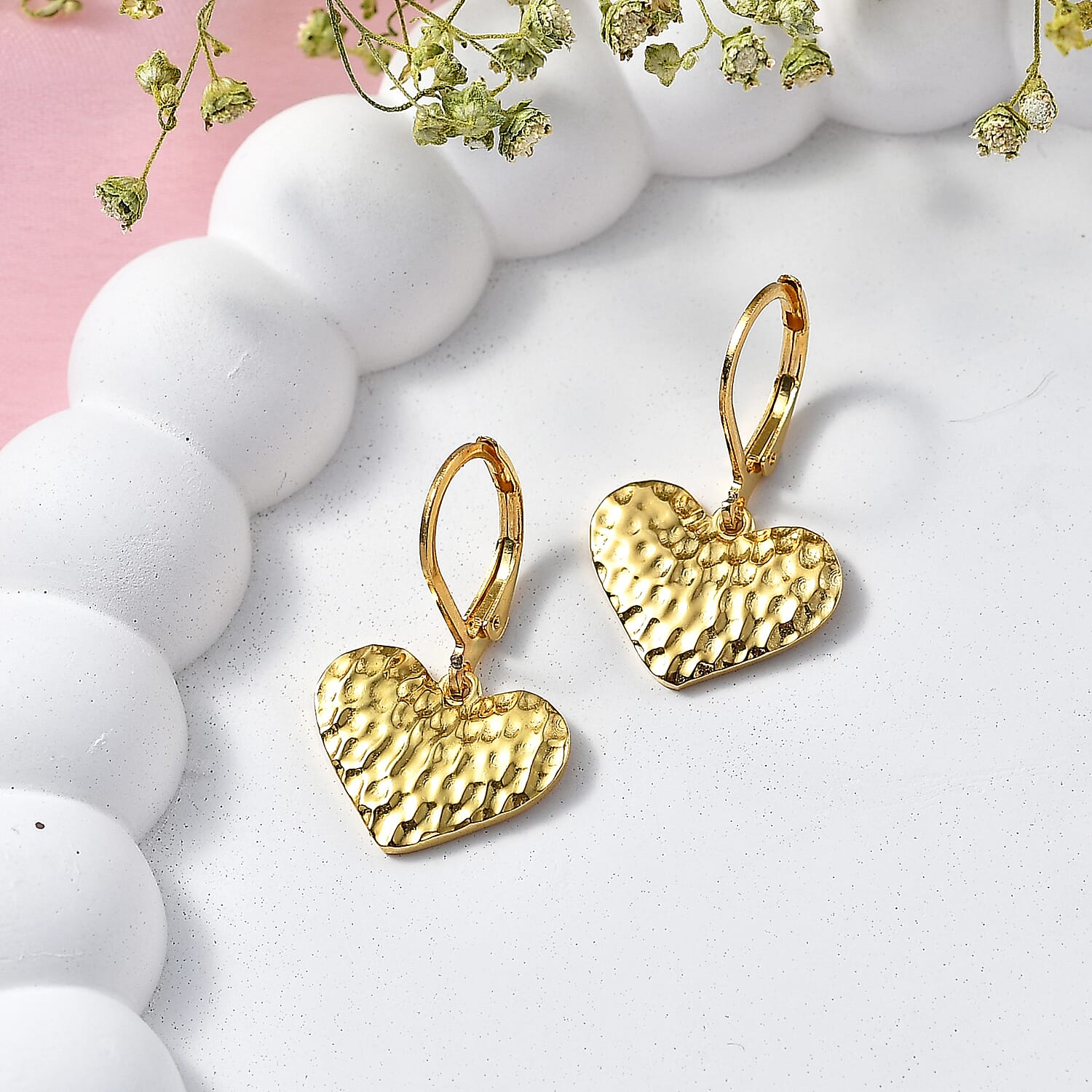 Bronzella Collection - EverTrue Heart Earring with Lever Back in 18K Gold Plating