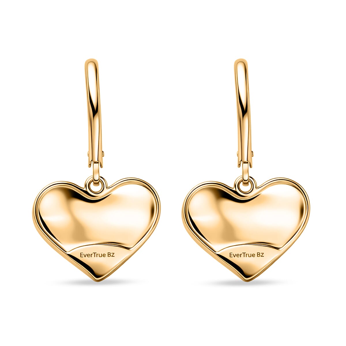 Bronzella Collection - EverTrue Heart Earring with Lever Back in 18K Gold Plating