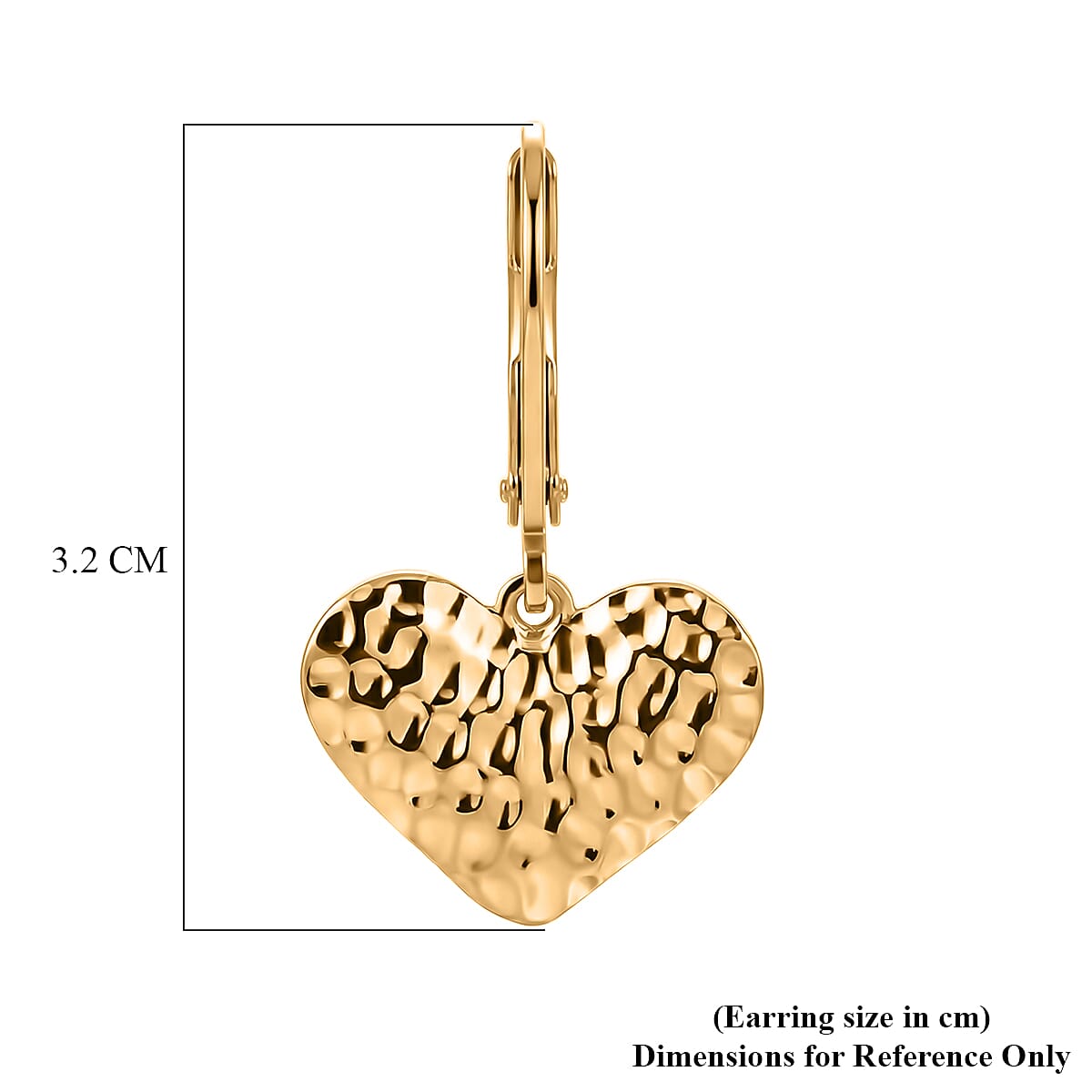 Bronzella Collection - EverTrue Heart Earring with Lever Back in 18K Gold Plating