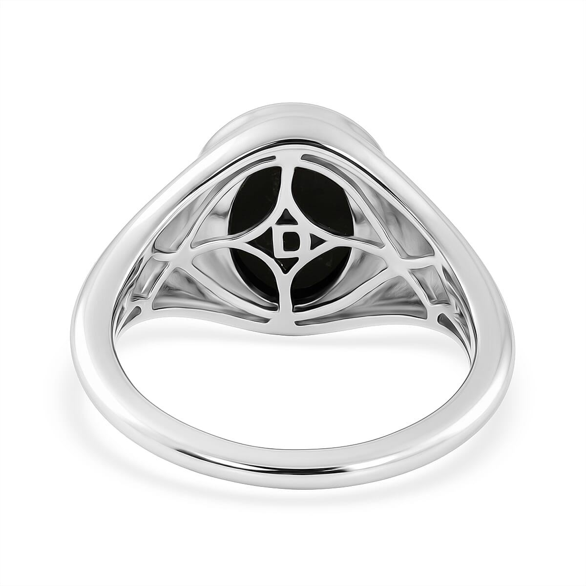 D'Joy - Ammolite Solitaire Ring in Rhodium Overlay Sterling Silver 2.54 Ct.