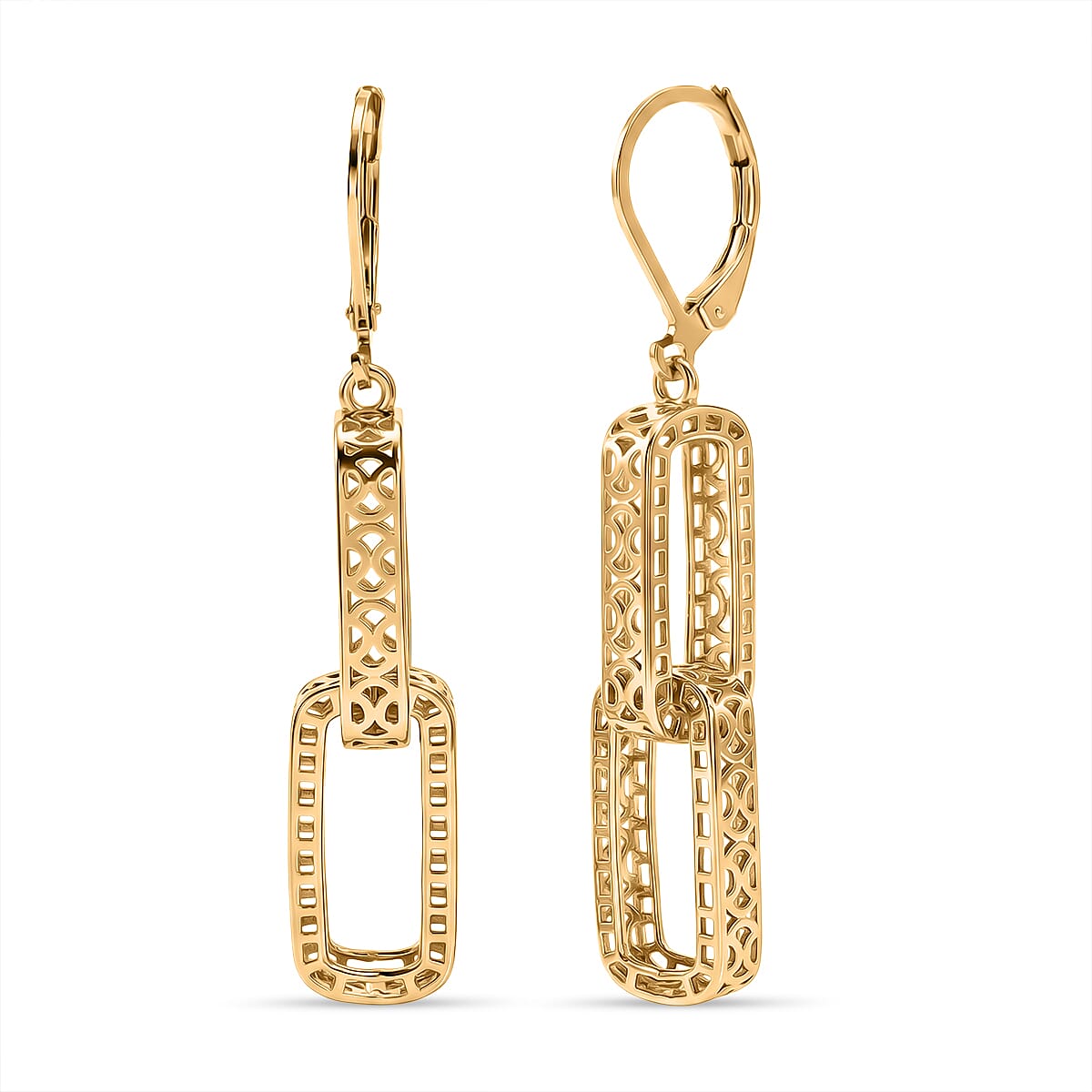 Bronzella Collection - EverTrue Geometric Drop Earring with Lever Back in 18K Gold Plating
