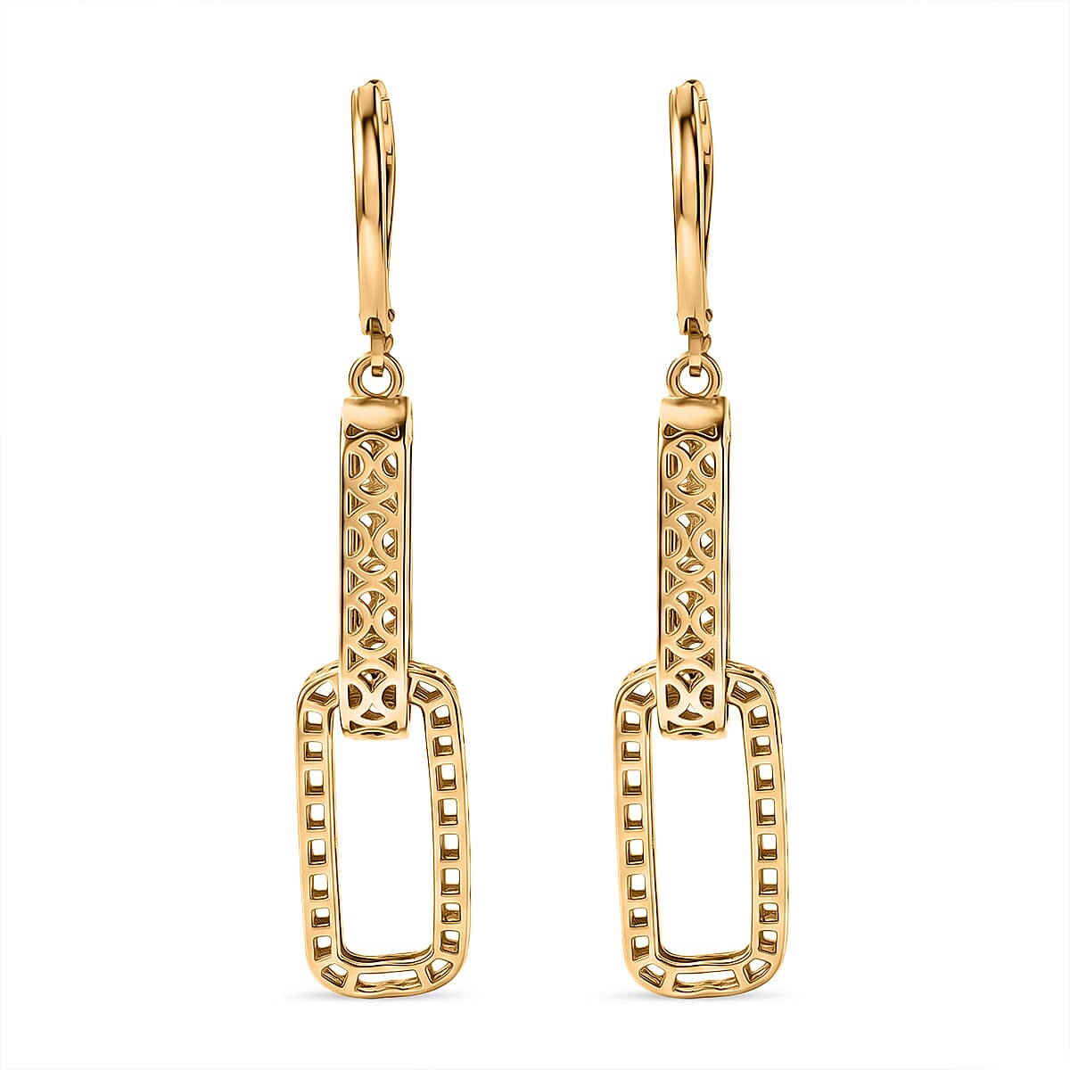 Bronzella Collection - EverTrue Geometric Drop Earring with Lever Back in 18K Gold Plating