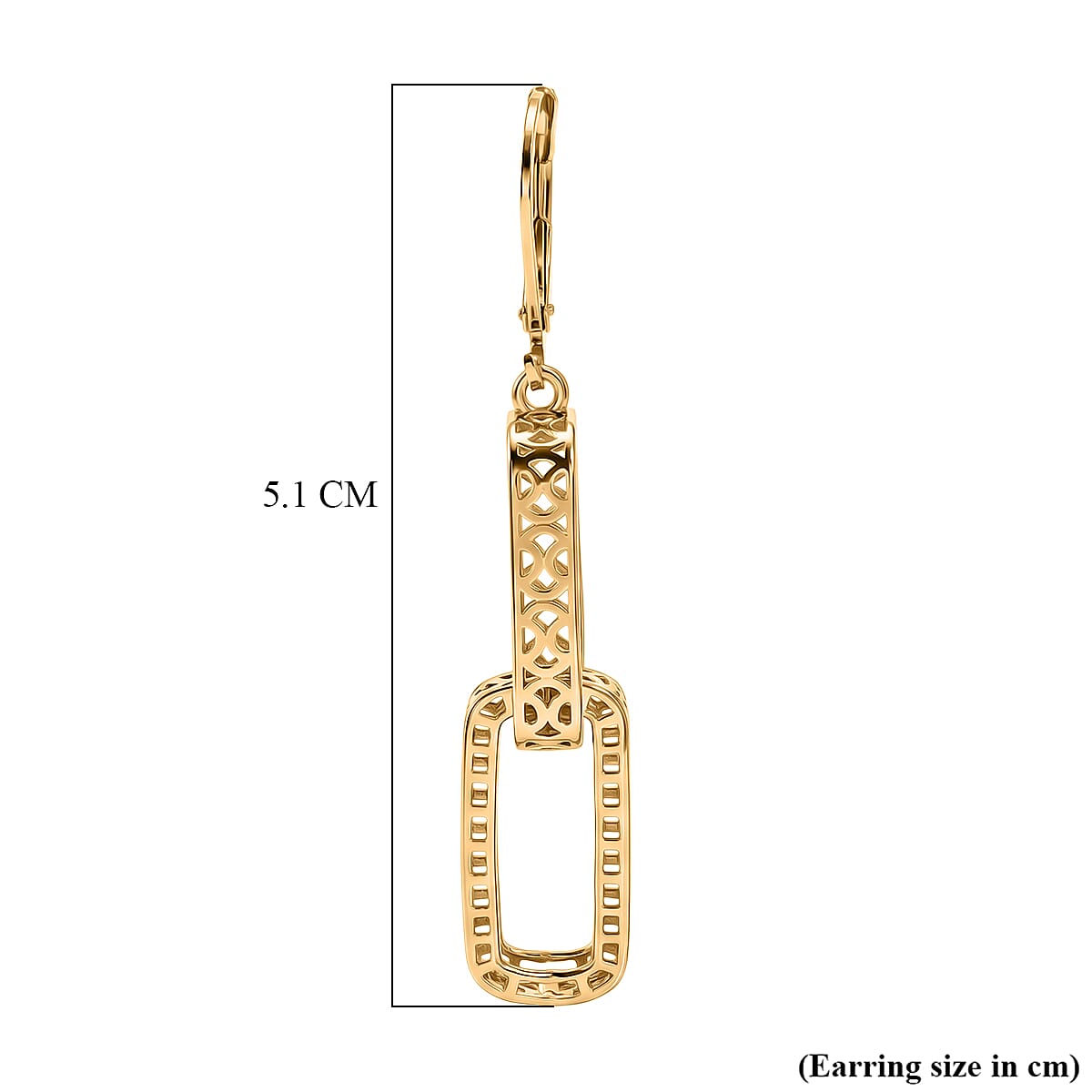 Bronzella Collection - EverTrue Geometric Drop Earring with Lever Back in 18K Gold Plating
