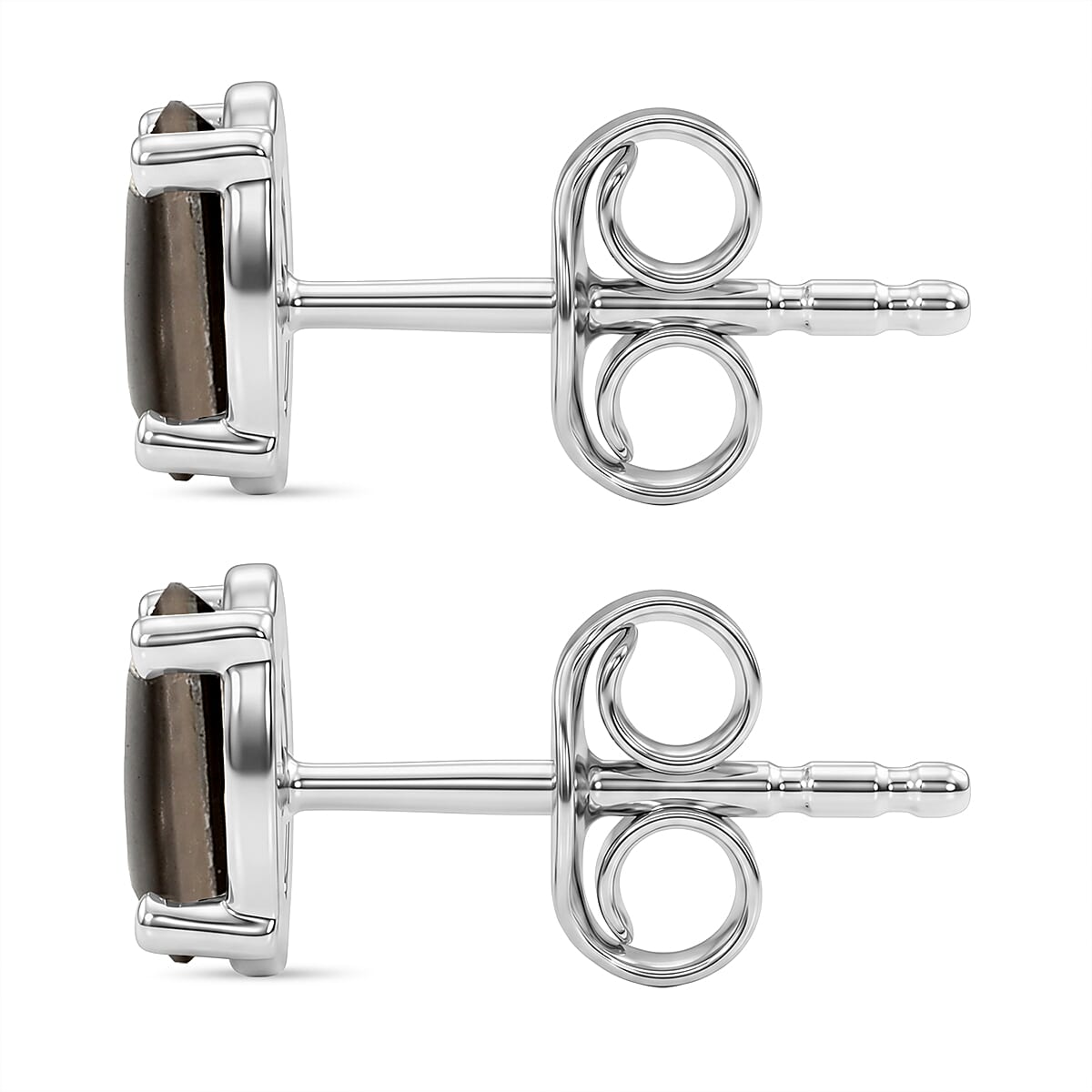 Ammolite Earring with Push Back in Platinum Overlay Sterling Silver 1.66 Ct.