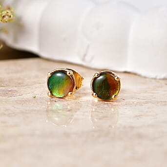 https://tjcuk.sirv.com/Products/85/5/8557083/Ammolite-Earring-with-Push-Back-in-Yellow-Gold-Plated-Sterling-Silver-_8557083_2.jpg?w=342&h=342
