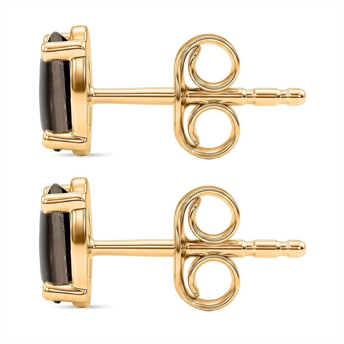 Ammolite Earring with Push Back in Yellow Gold Plated Sterling Silver 1.66 Ct.