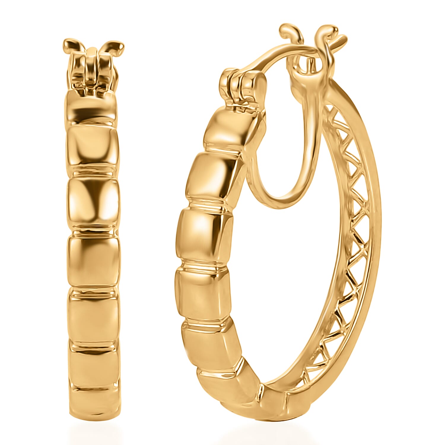Bronzella Collection - EverTrue Full Hoop Earring with Clasp in 18K Gold Plating
