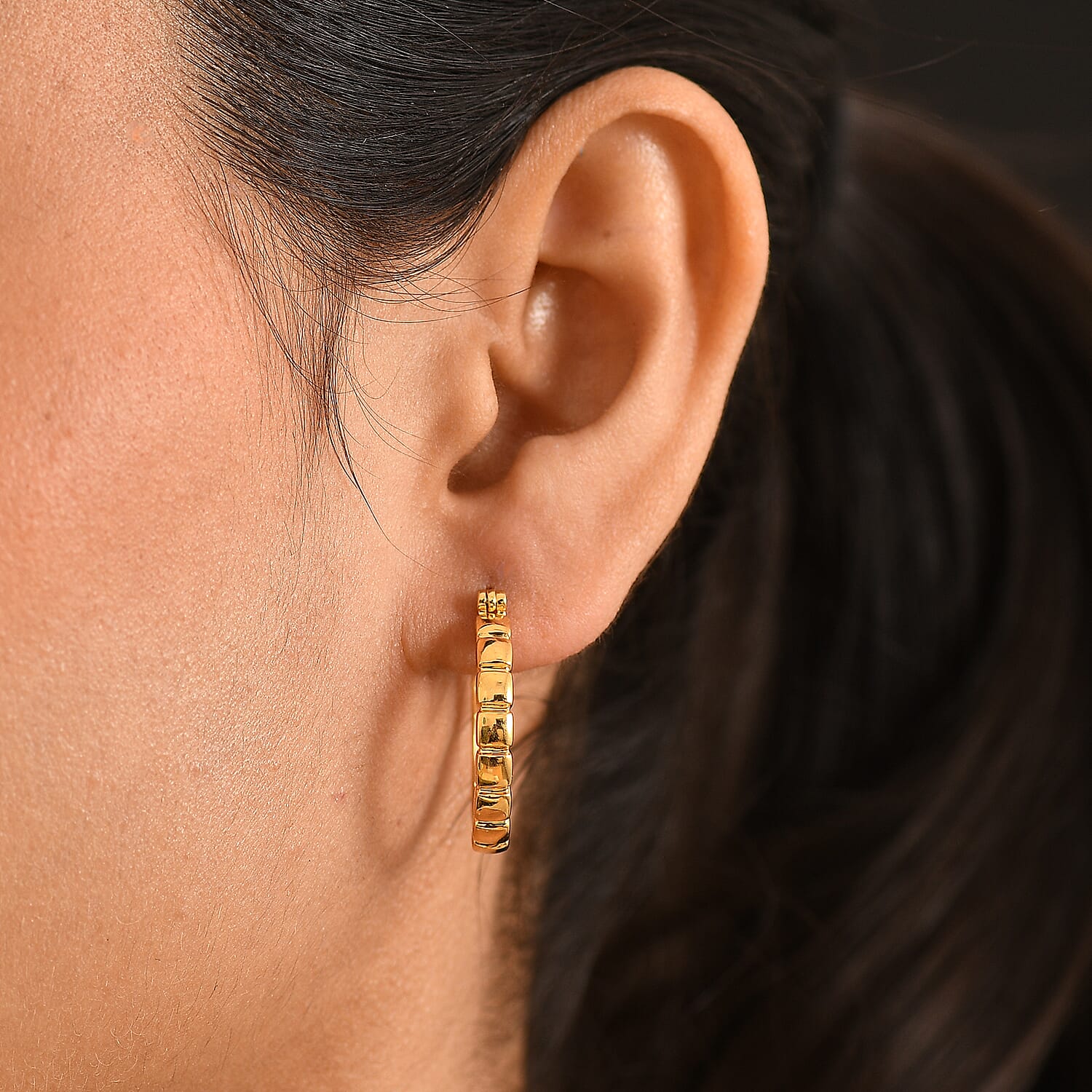 Bronzella Collection - EverTrue Full Hoop Earring with Clasp in 18K Gold Plating