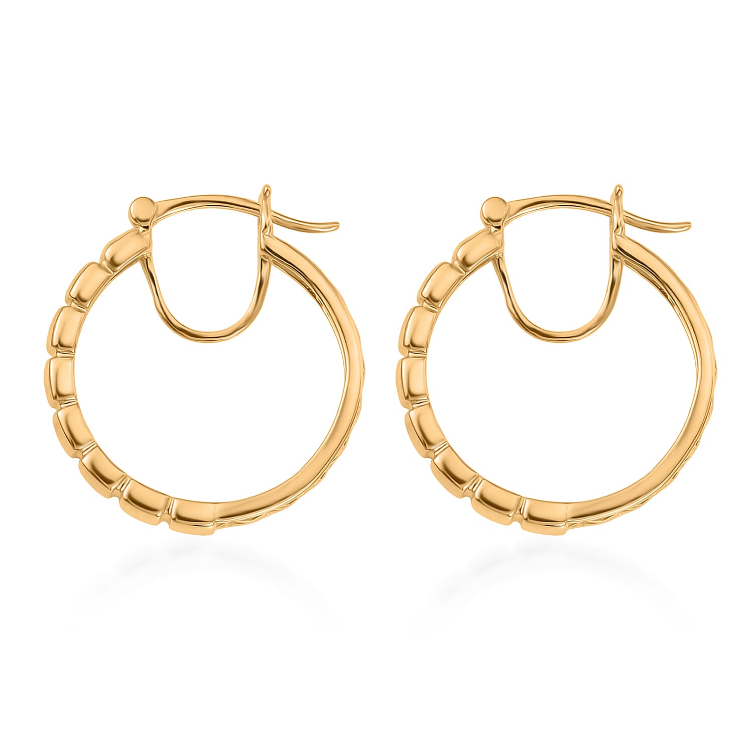 Bronzella Collection - EverTrue Full Hoop Earring with Clasp in 18K Gold Plating