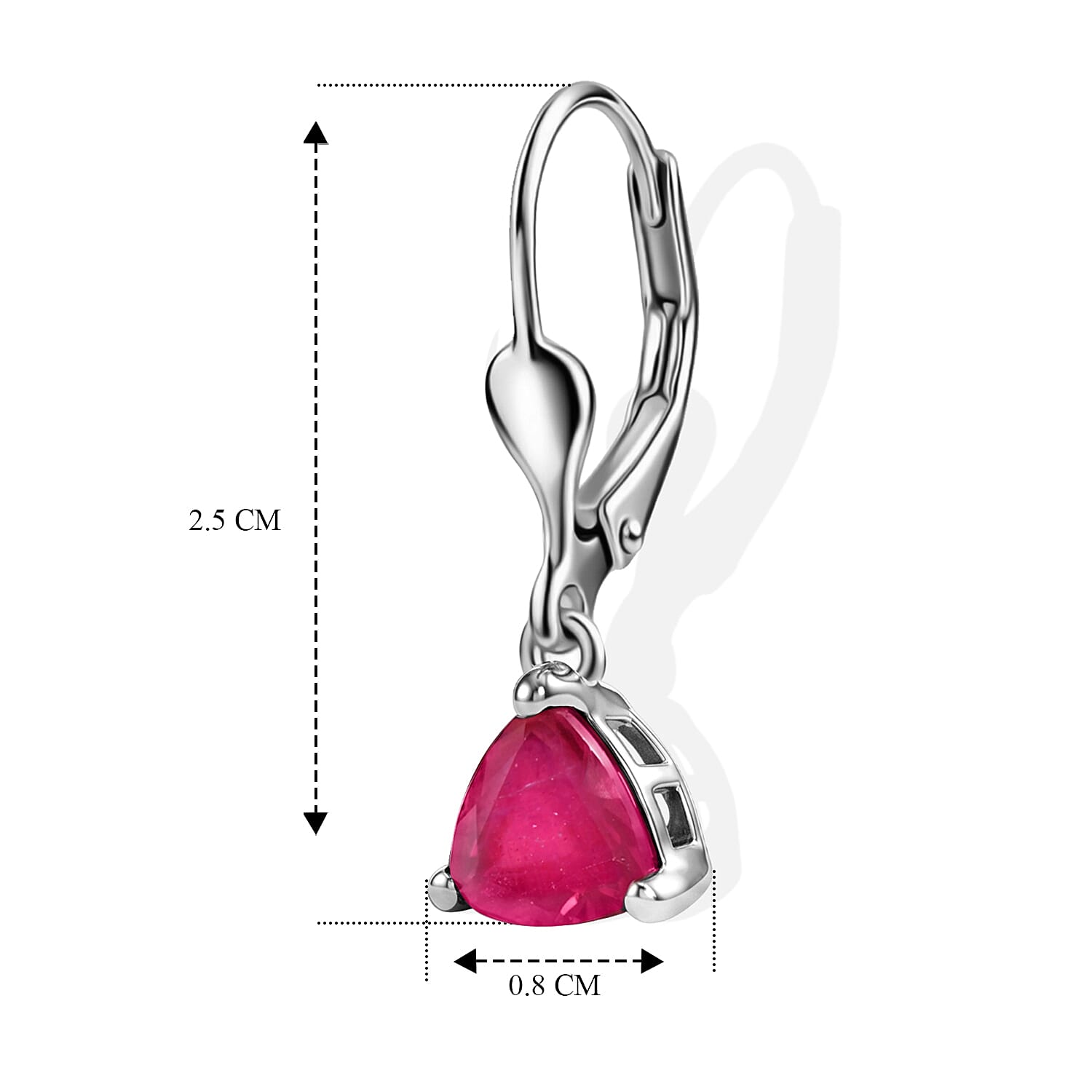 Royal Bali Collection - D'Joy African Ruby Cluster Earring with Lever Back in Rhodium Overlay Sterling Silver 2.37 Ct.