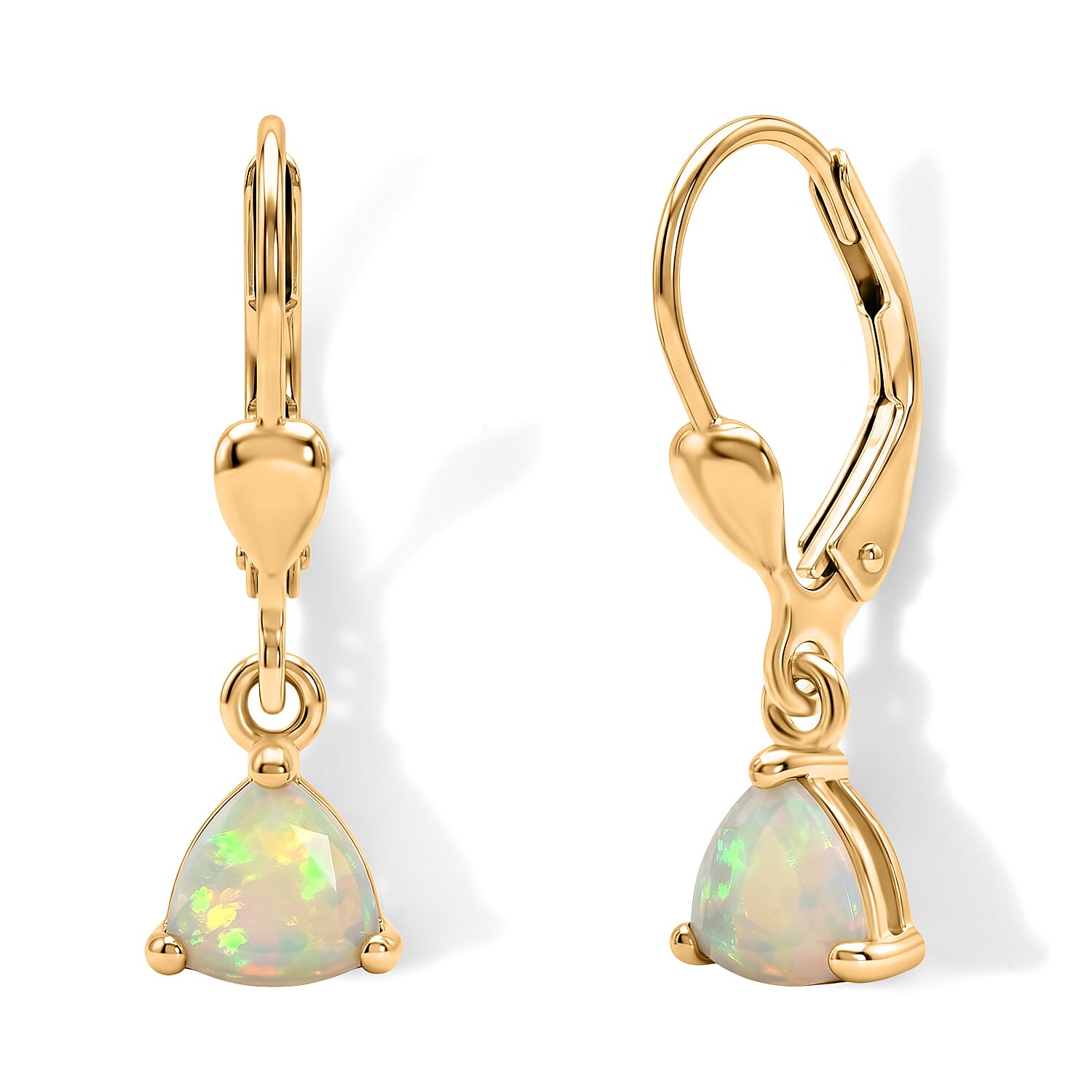 Ethiopian Opal Cluster Earring in 18K YG VermeilSterling Silver  0.836  Ct.