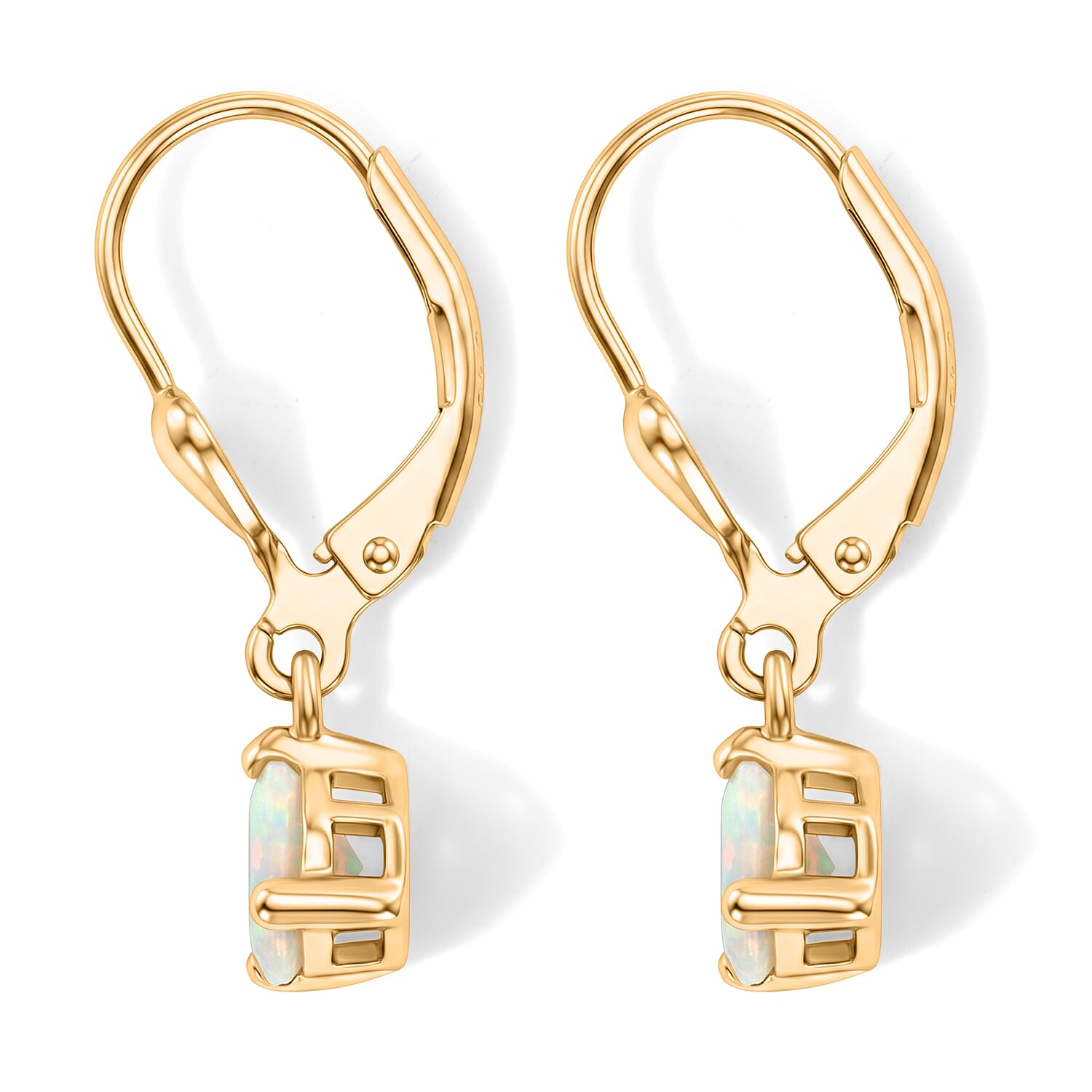 Ethiopian Opal Cluster Earring in 18K YG VermeilSterling Silver  0.836  Ct.