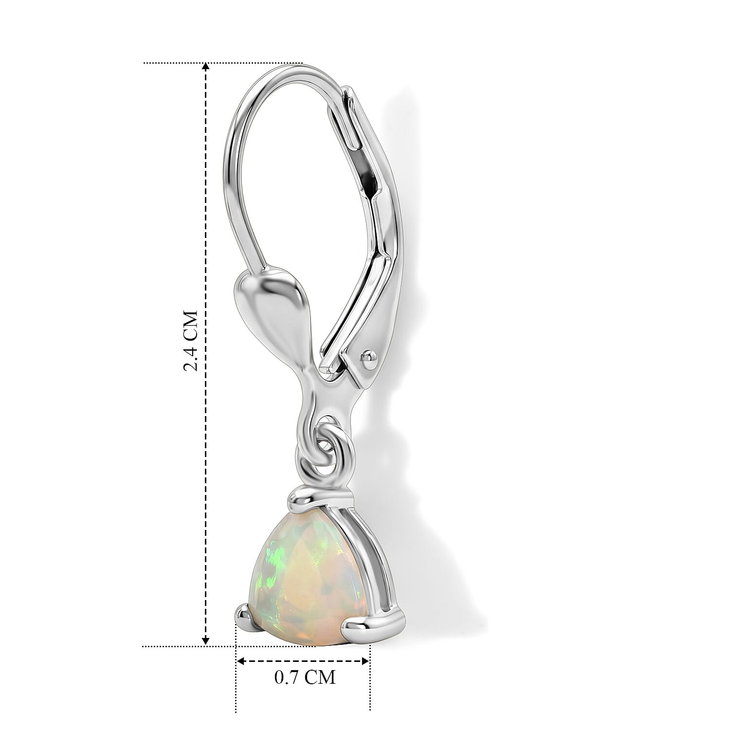 Ethiopian Opal Cluster Earring in Rhodium OverlaySterling Silver  0.836  Ct.