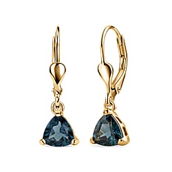 Royal Bali Collection - D'Joy Citrine Solitaire Earring with Lever Back in 18K Vermeil Yellow Gold Plated Sterling Silver 1.45 Ct.