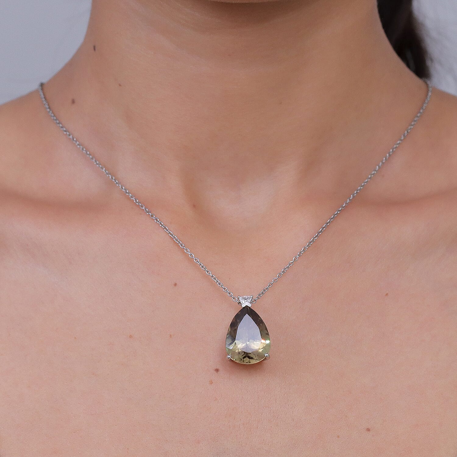 The Heirloom Collection -Rhapsody -950 Platinum AAAA Natural Turkizite and Natural Diamond (VS-E-F) Solitaire Pendant 20.13 Ct