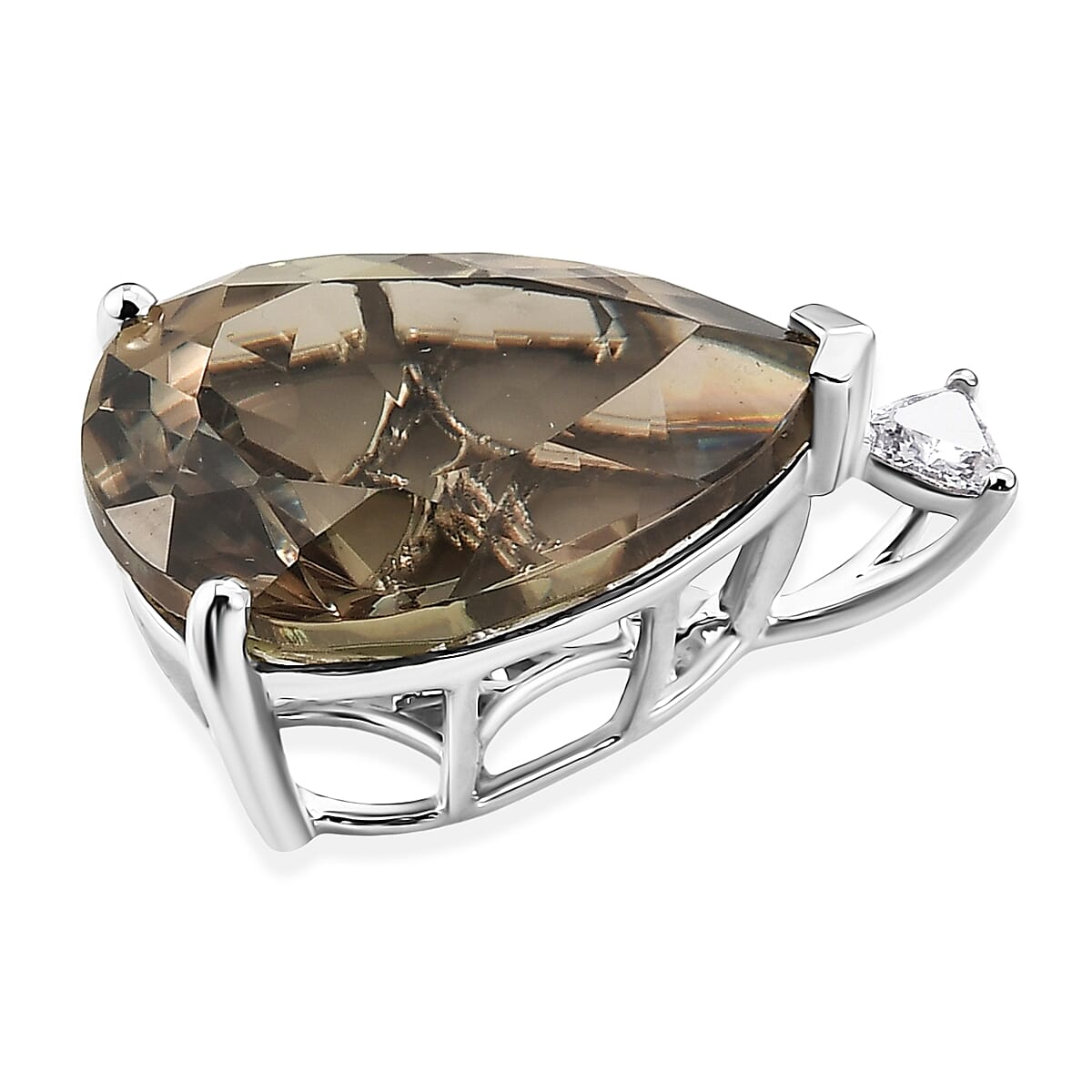 The Heirloom Collection -Rhapsody -950 Platinum AAAA Natural Turkizite and Natural Diamond (VS-E-F) Solitaire Pendant 20.13 Ct